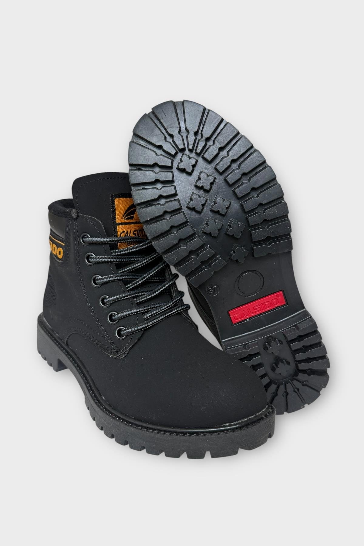 Unisex Kışlık Soğuk Geçirmez Kaydırmaz Taban Günlük Bağcıklı Bot SİYAH - Görsel 6