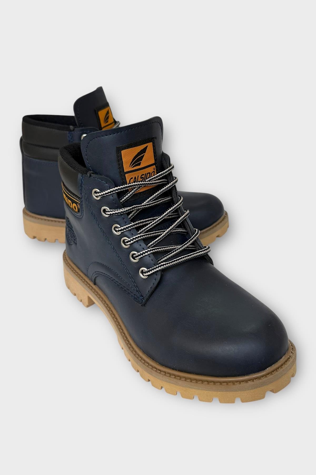 Unisex Kışlık Soğuk Geçirmez Kaydırmaz Taban Günlük Bağcıklı Bot LACİVERT - Görsel 3