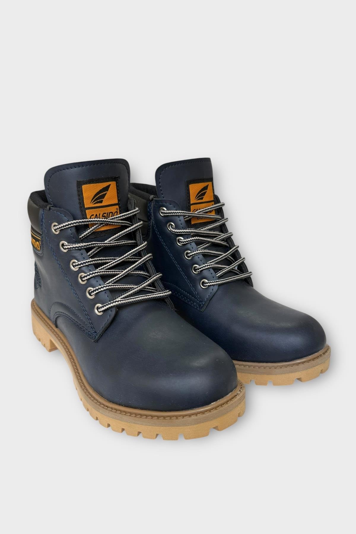 Unisex Kışlık Soğuk Geçirmez Kaydırmaz Taban Günlük Bağcıklı Bot LACİVERT - Görsel 5