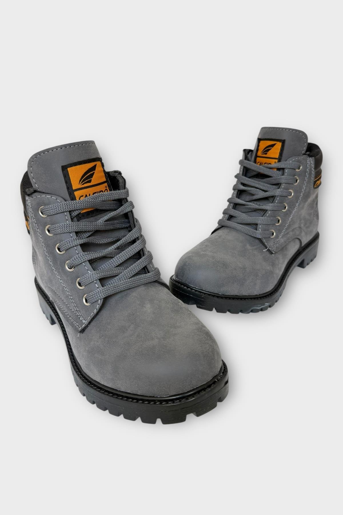 Unisex Kışlık Soğuk Geçirmez Kaydırmaz Taban Günlük Bağcıklı Bot FÜME - Görsel 4