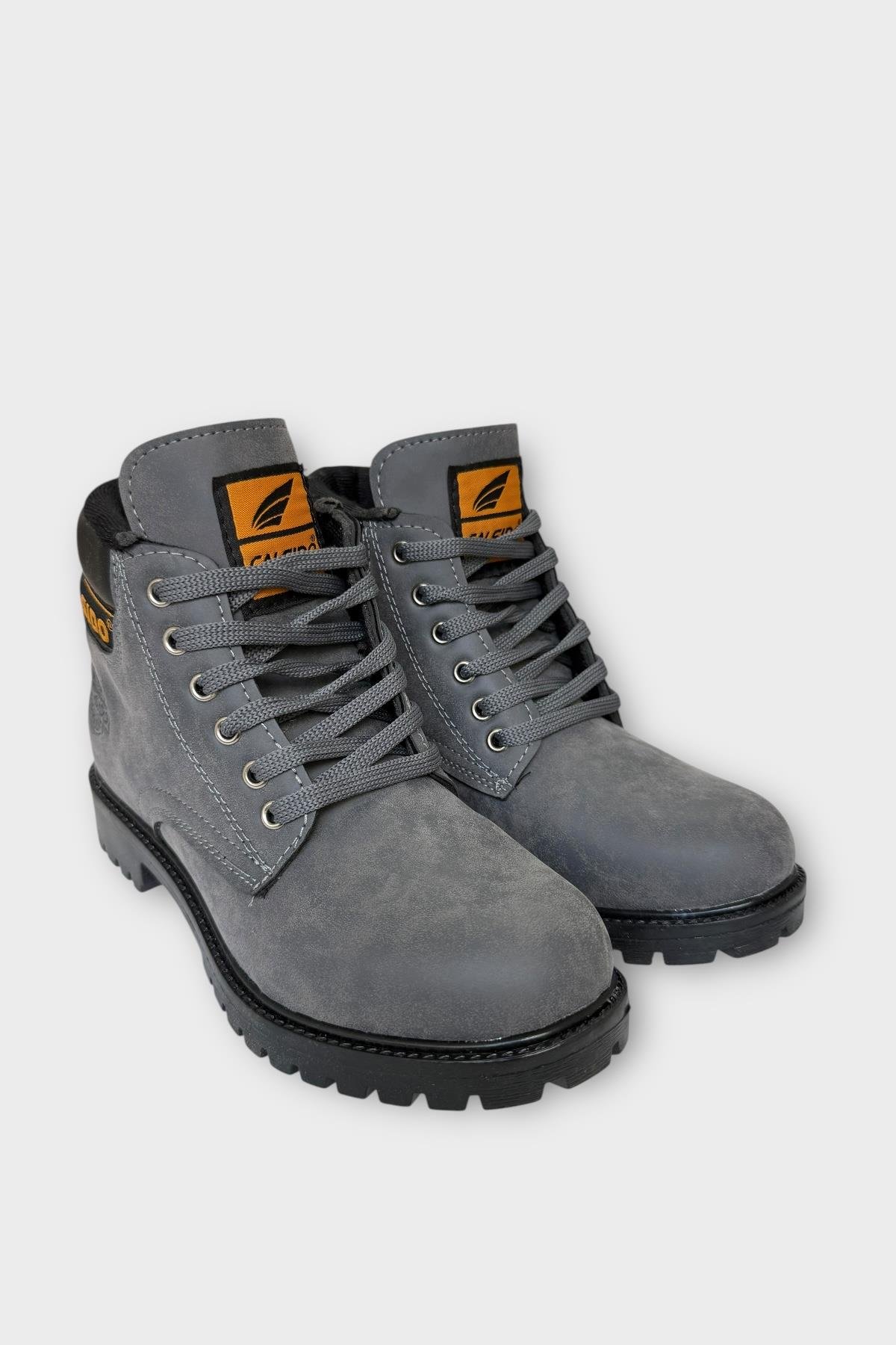 Unisex Kışlık Soğuk Geçirmez Kaydırmaz Taban Günlük Bağcıklı Bot FÜME - Görsel 5