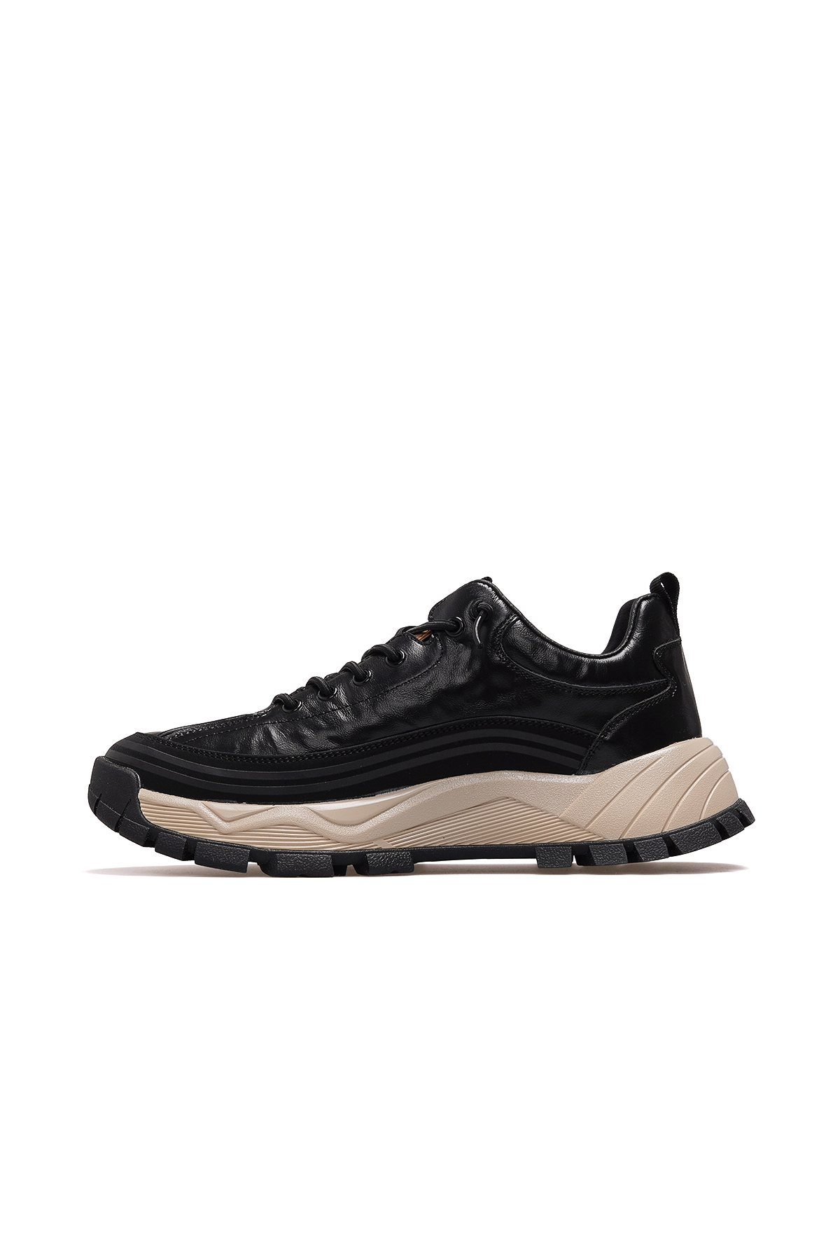 Erkek Deri Günlük Sneaker Ayakkabı 25k 25k570 M Siyah - Görsel 3