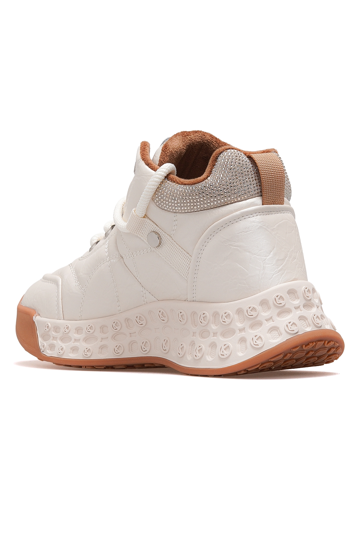 Kadın Deri Kürklü Sneaker Bot 25k 25k316 Z Bej - Görsel 4