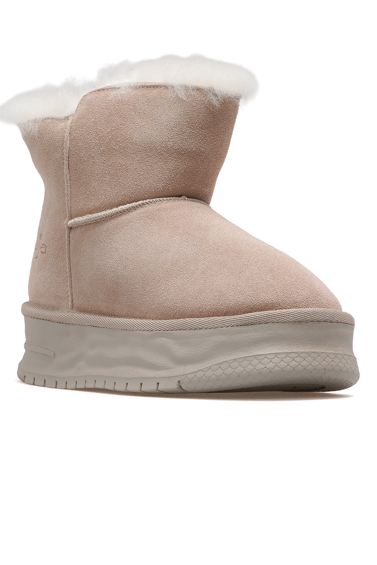 Kadın Nubuk Deri Kürklü Günlük Bot 25k 24k156-2 Z Gri Nubuk - Görsel 5