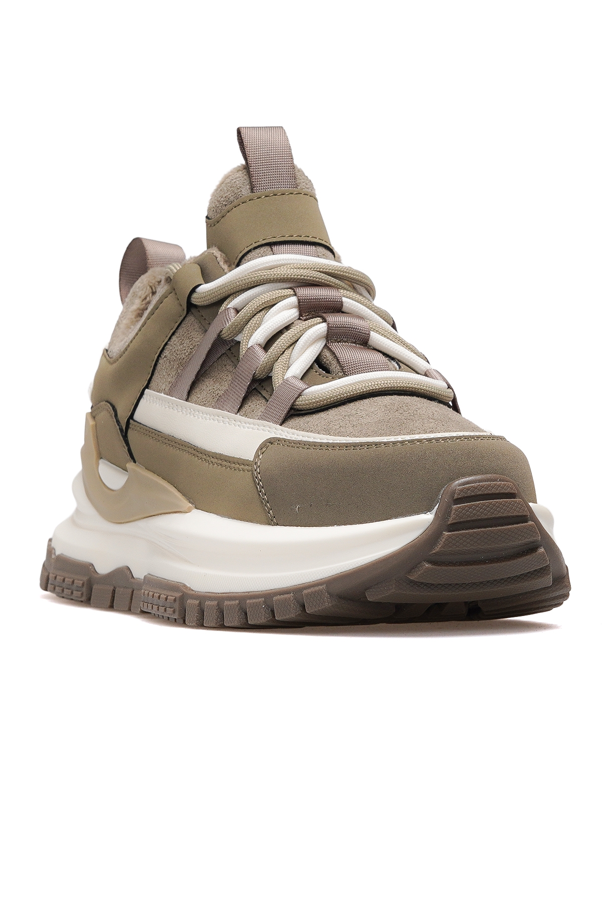 Kadın İçi Polarlı Sneaker Günlük Ayakkabı 25k 25k331 Z Yeşil - Görsel 5