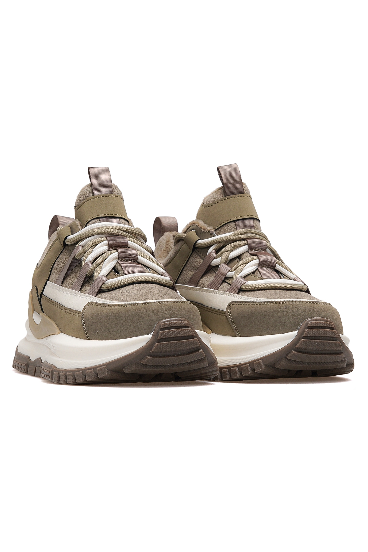 Kadın İçi Polarlı Sneaker Günlük Ayakkabı 25k 25k331 Z Yeşil - Görsel 6