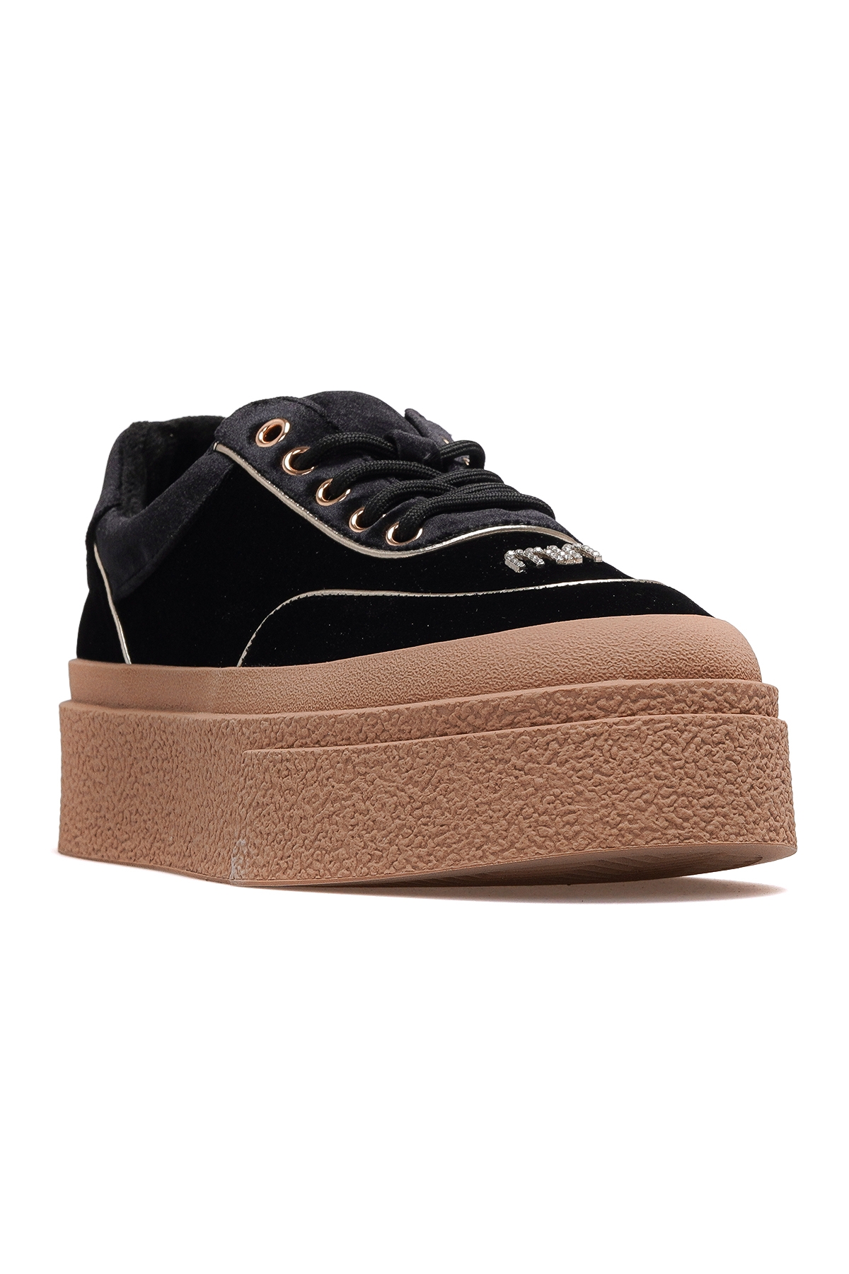 Kadın Deri Sneaker Ayakkabı 25k 25k330 Z Siyah Süet - Görsel 5