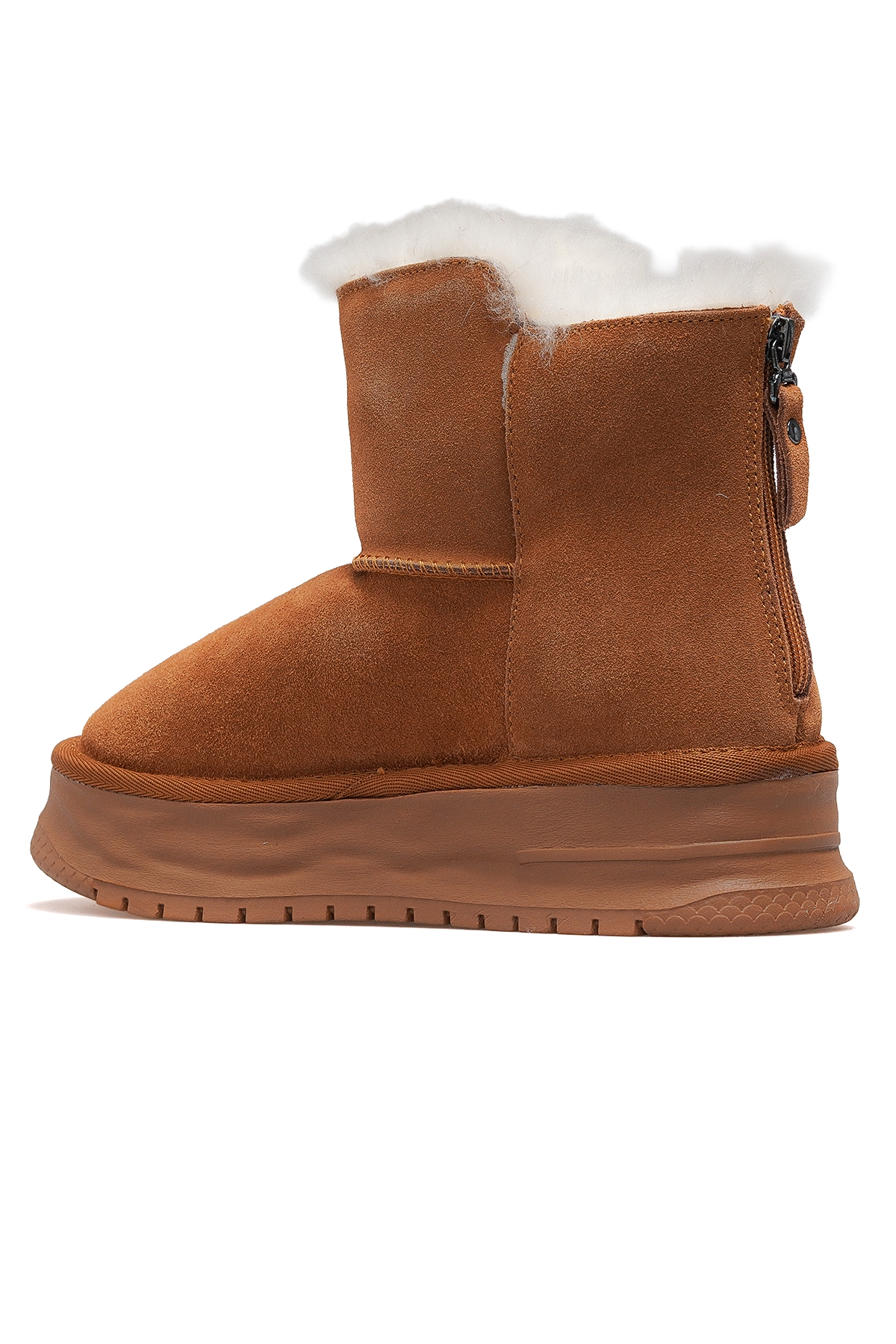 Kadın Nubuk Deri Kürklü Günlük Bot 25k 24k156-2 Z Camel Nubuk - Görsel 4