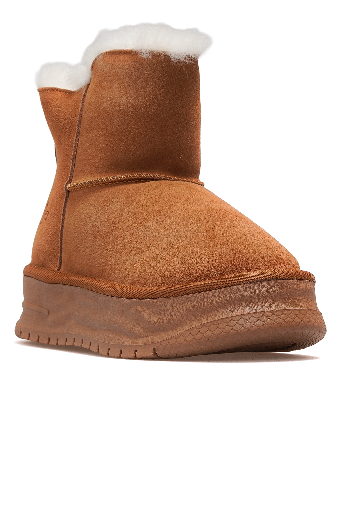 Kadın Nubuk Deri Kürklü Günlük Bot 25k 24k156-2 Z Camel Nubuk - Görsel 5