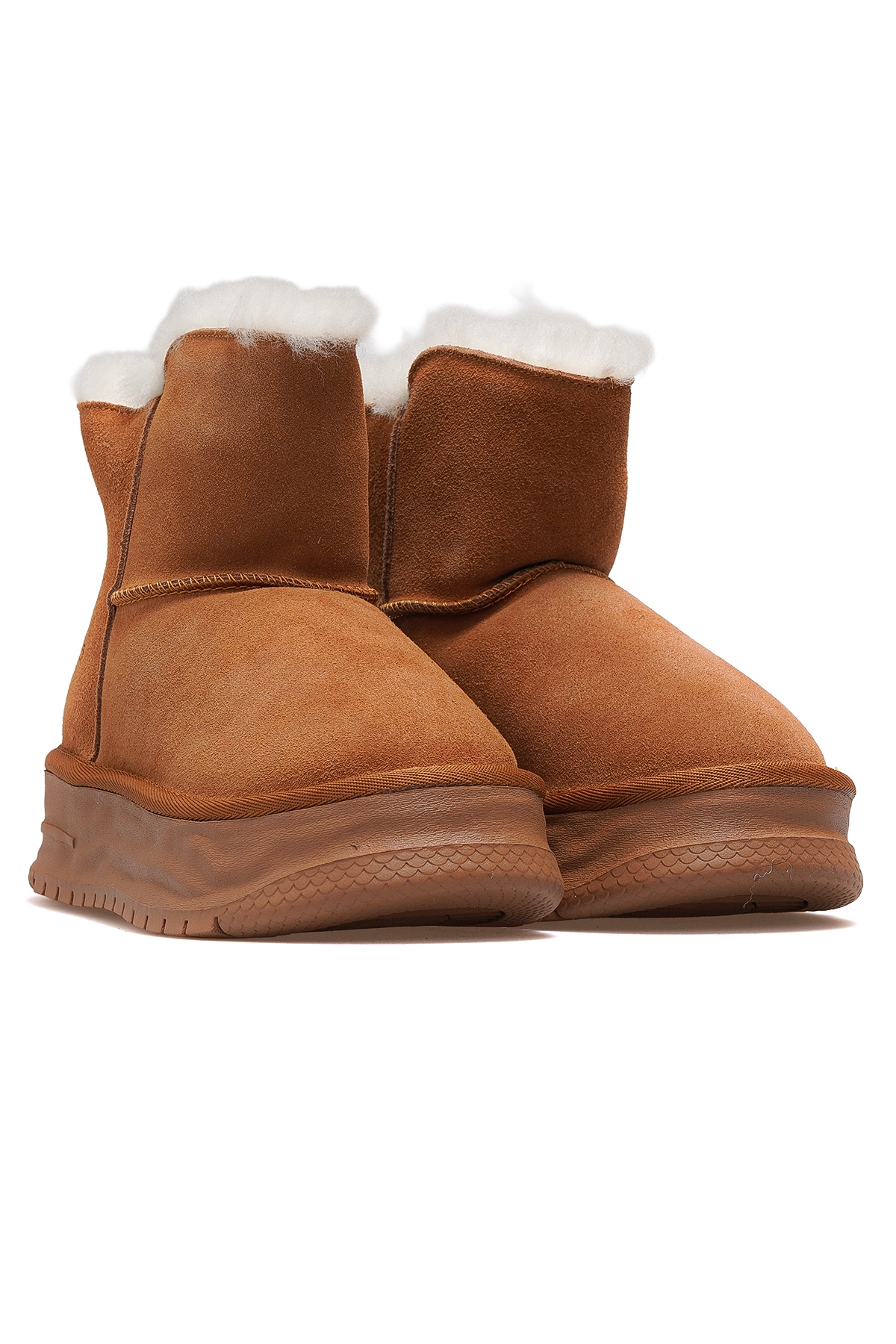 Kadın Nubuk Deri Kürklü Günlük Bot 25k 24k156-2 Z Camel Nubuk - Görsel 6