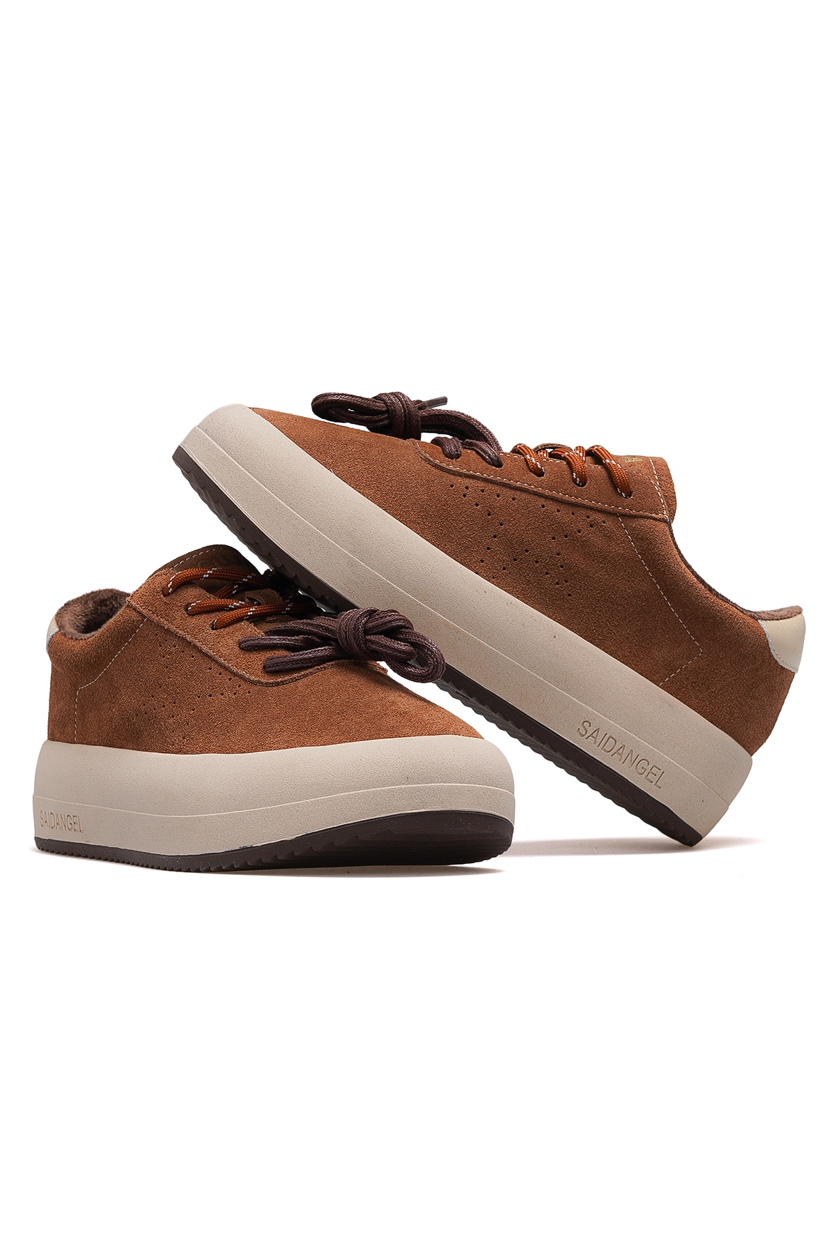 Kadın Deri Sneaker Ayakkabı 25k 25k372 Z Camel Nubuk - Görsel 7