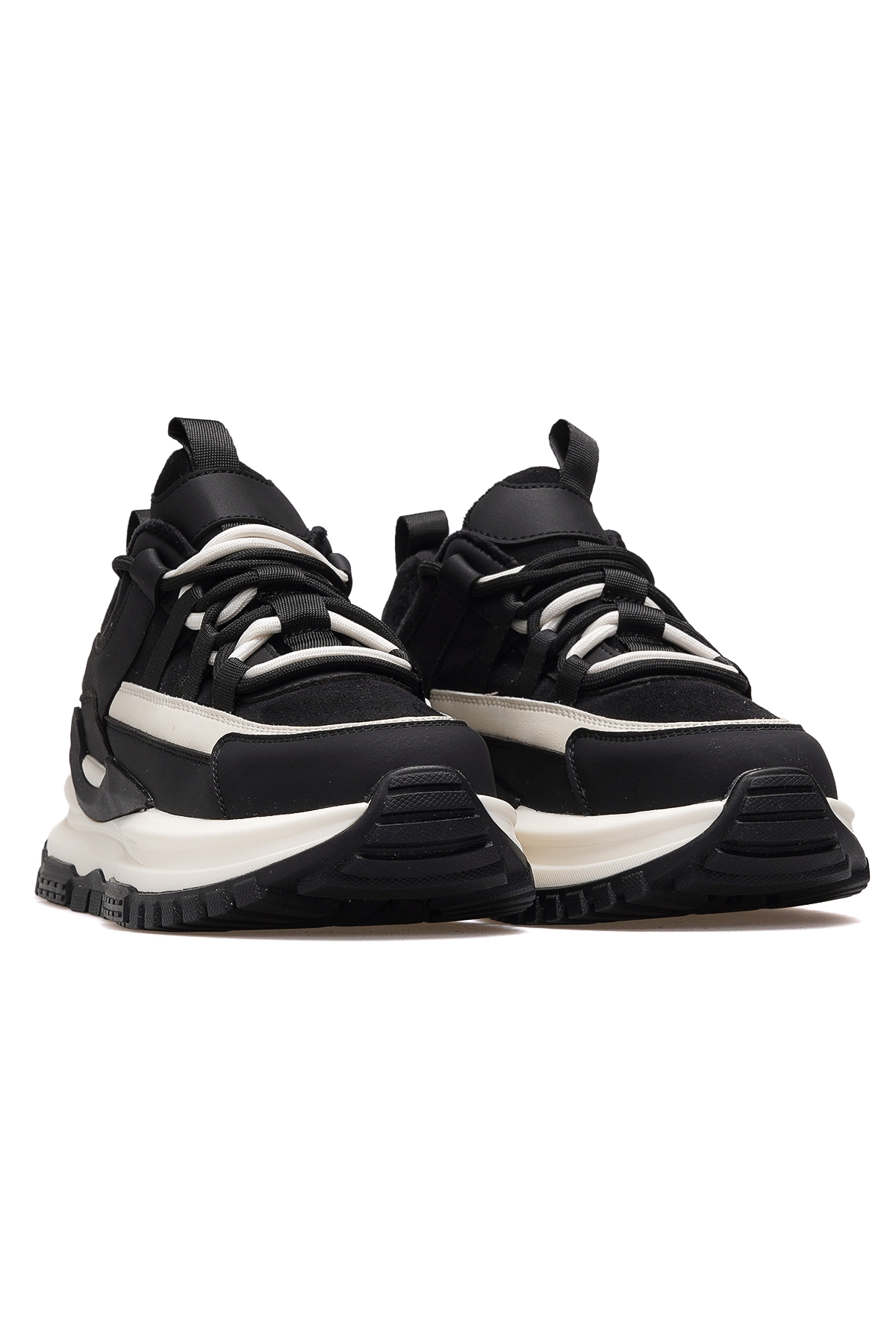 Kadın İçi Polarlı Sneaker Günlük Ayakkabı 25k 25k331 Z Siyah - Görsel 6