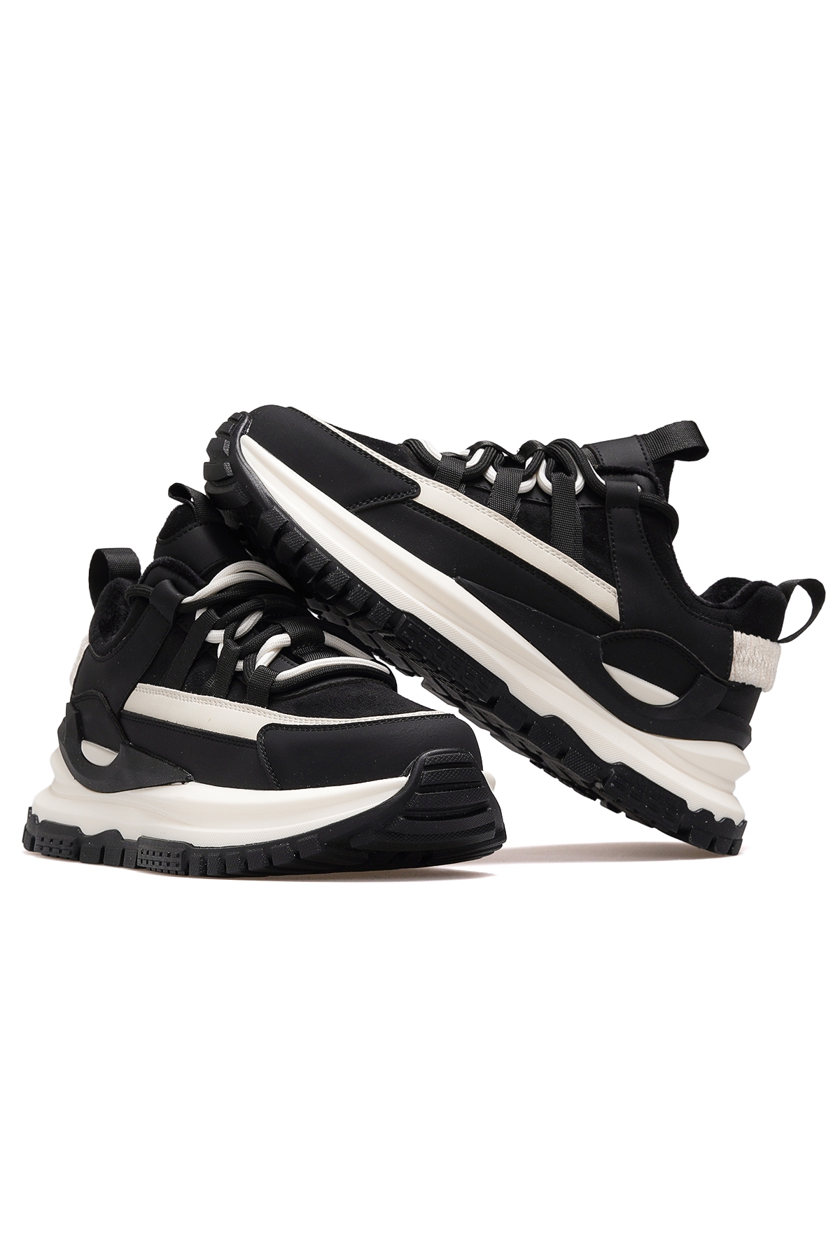 Kadın İçi Polarlı Sneaker Günlük Ayakkabı 25k 25k331 Z Siyah - Görsel 7