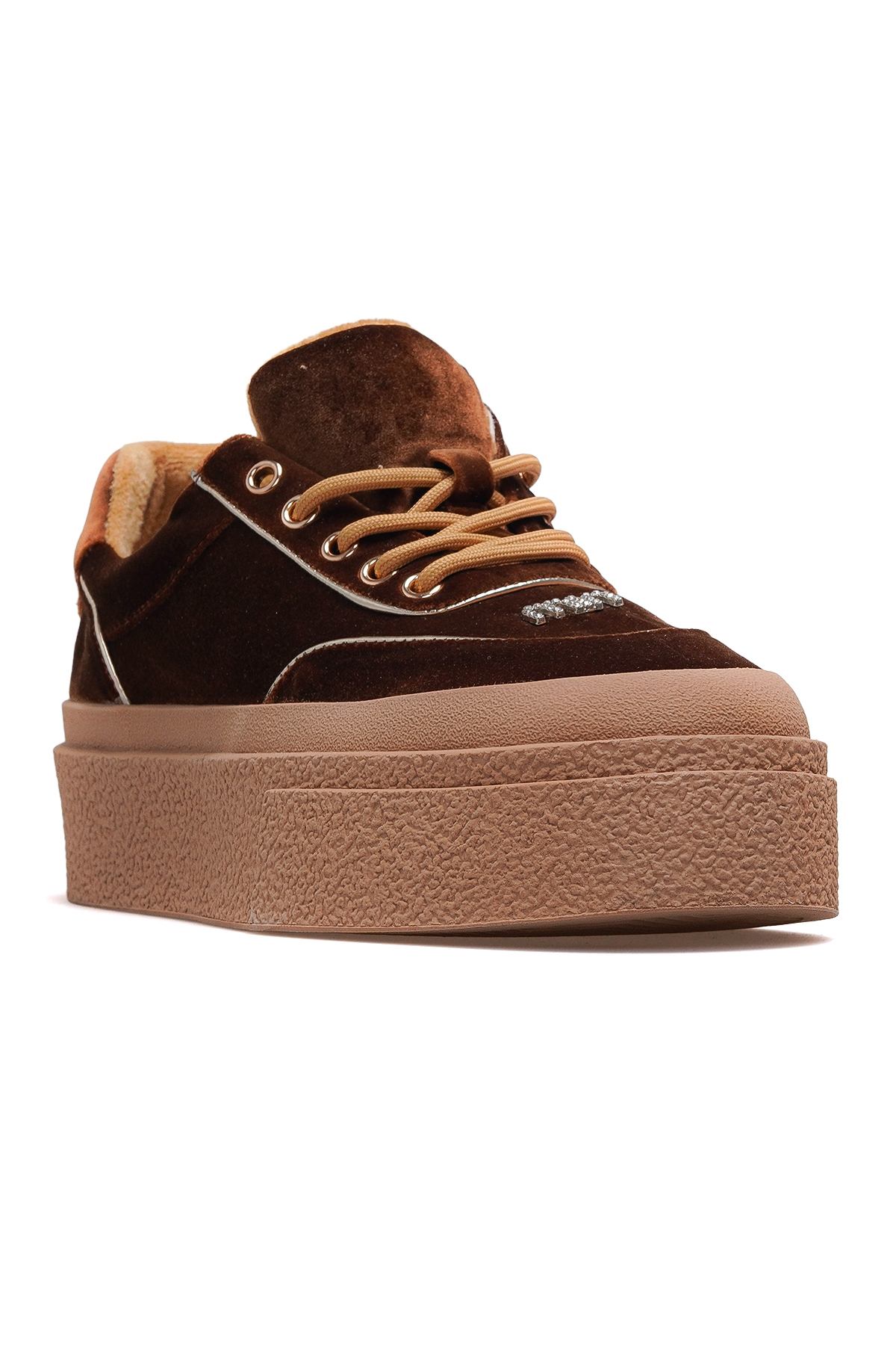 Kadın Deri Sneaker Ayakkabı 25k 25k330 Z Kahve Süet - Görsel 5