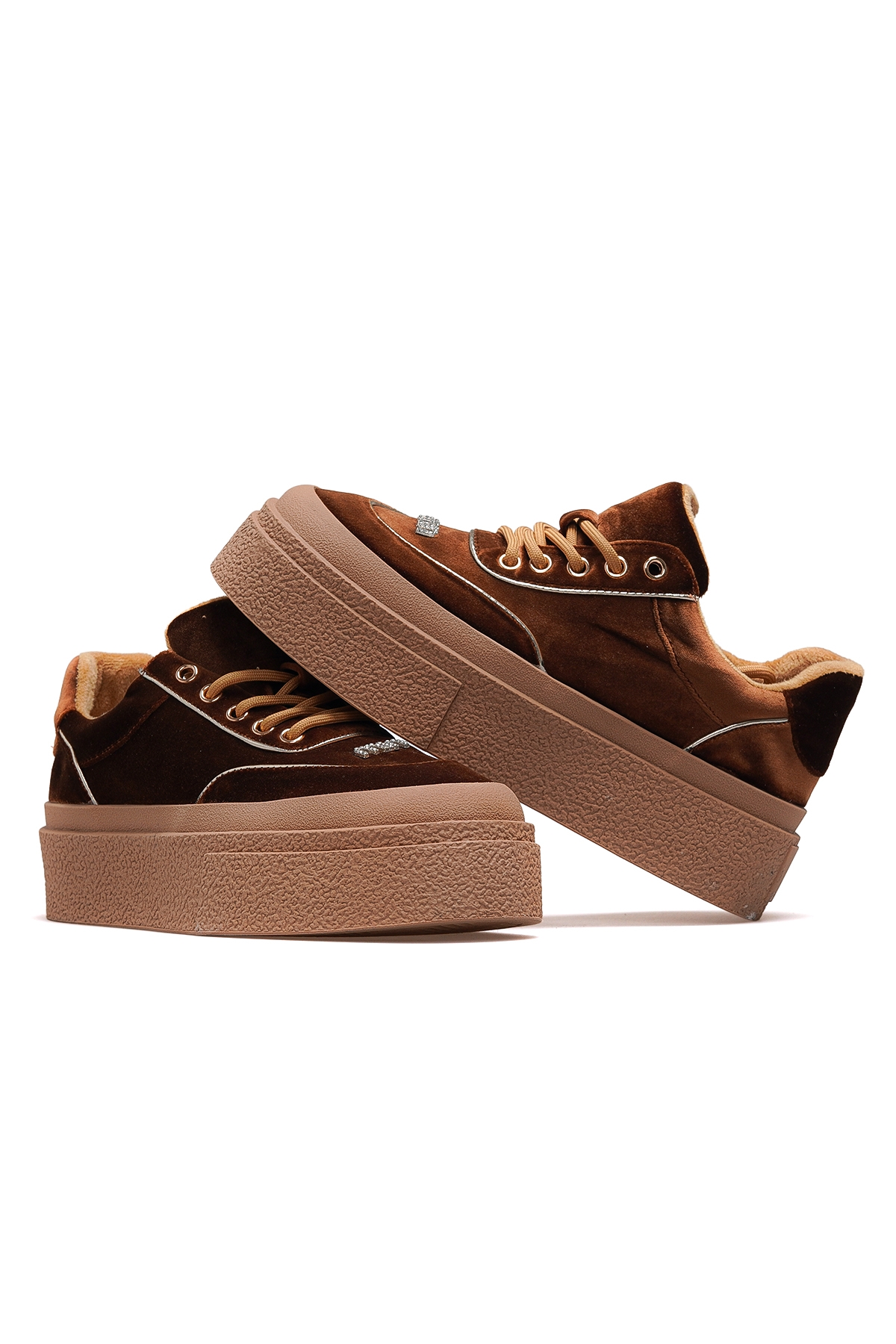 Kadın Deri Sneaker Ayakkabı 25k 25k330 Z Kahve Süet - Görsel 7