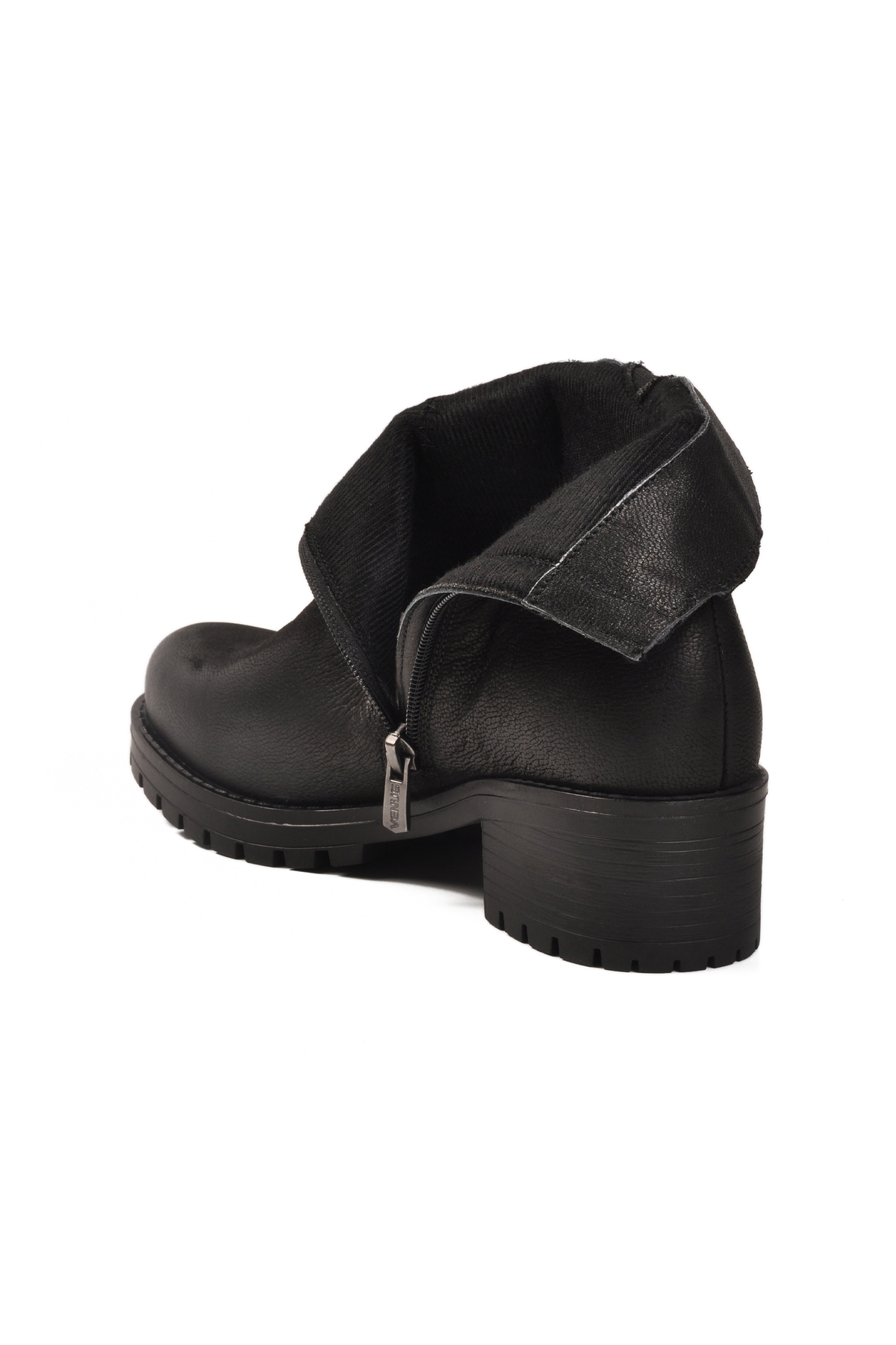 Siyah Nubuk Hakiki Deri Polarlı Kaymaz Kadın Bot 3376K Z - Görsel 5