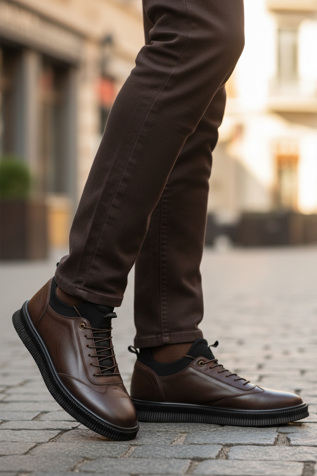 Kahve Hakiki Deri Büyük Numara Erkek Casual Ayakkabı 2517 M - Görsel 4