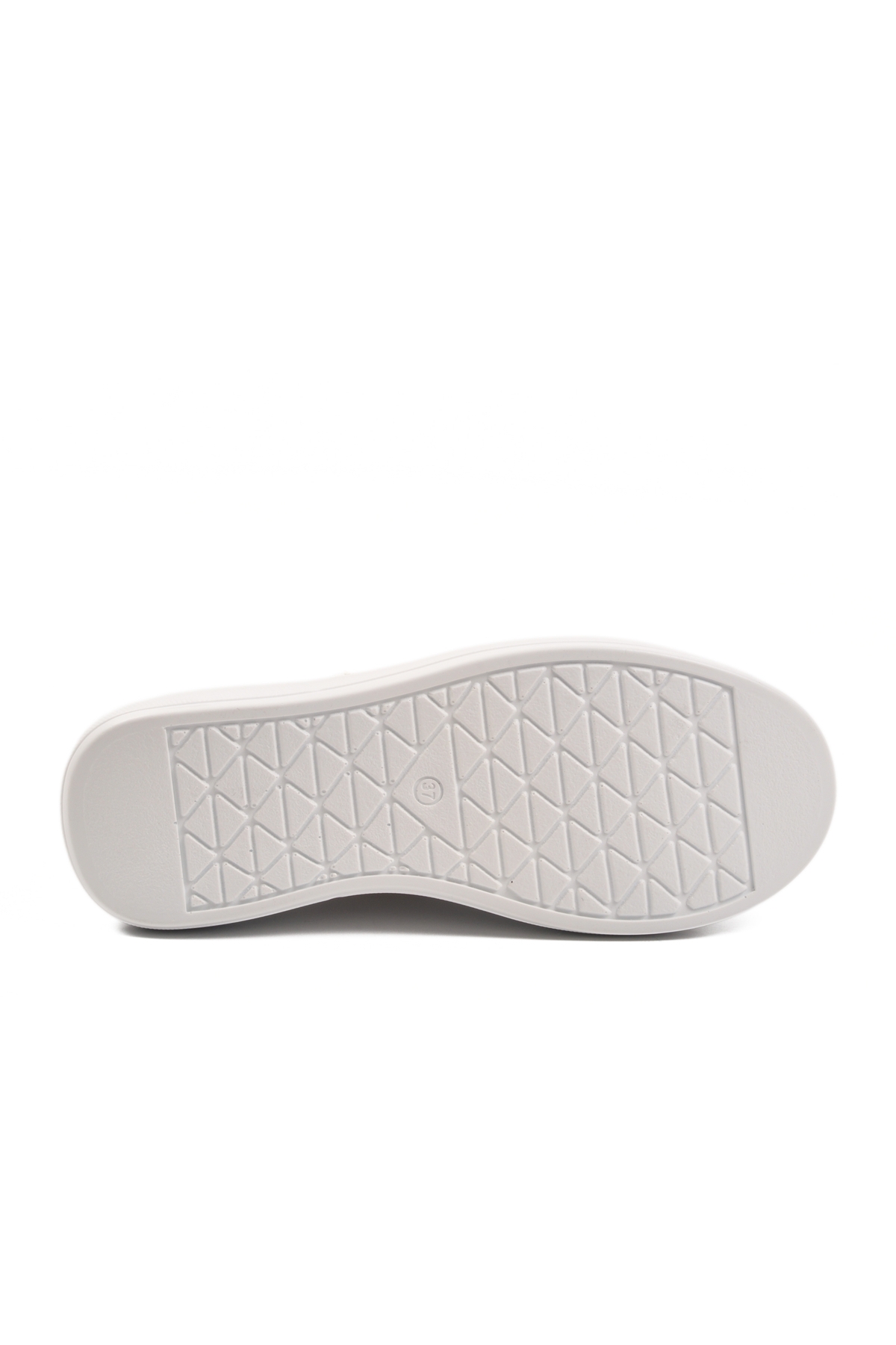 Beyaz Kalın Taban Bağcıklı Unisex Spor Ayakkabı OZ-03 Z - Görsel 6