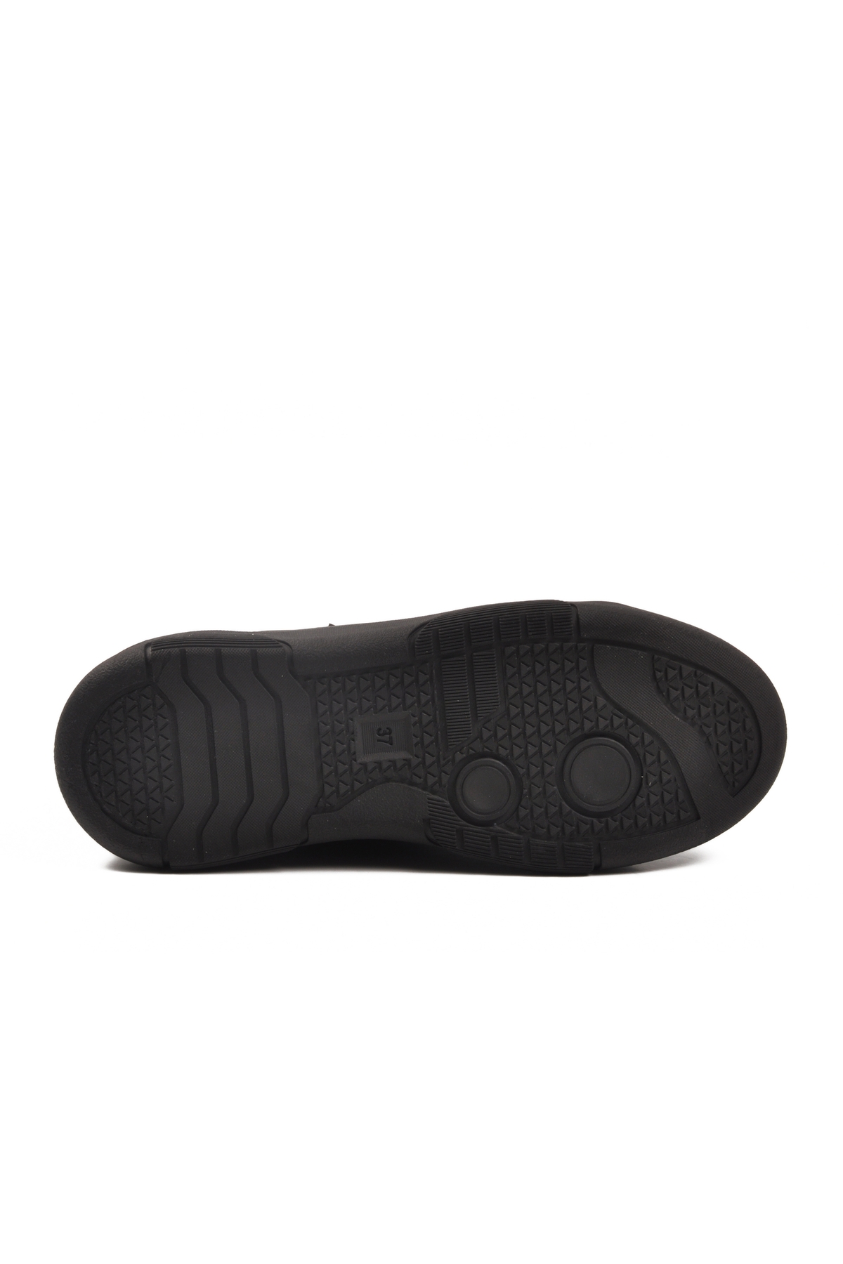 Siyah Kalın Taban Bağcıklı Unisex Spor Ayakkabı OZ-03 Z - Görsel 6
