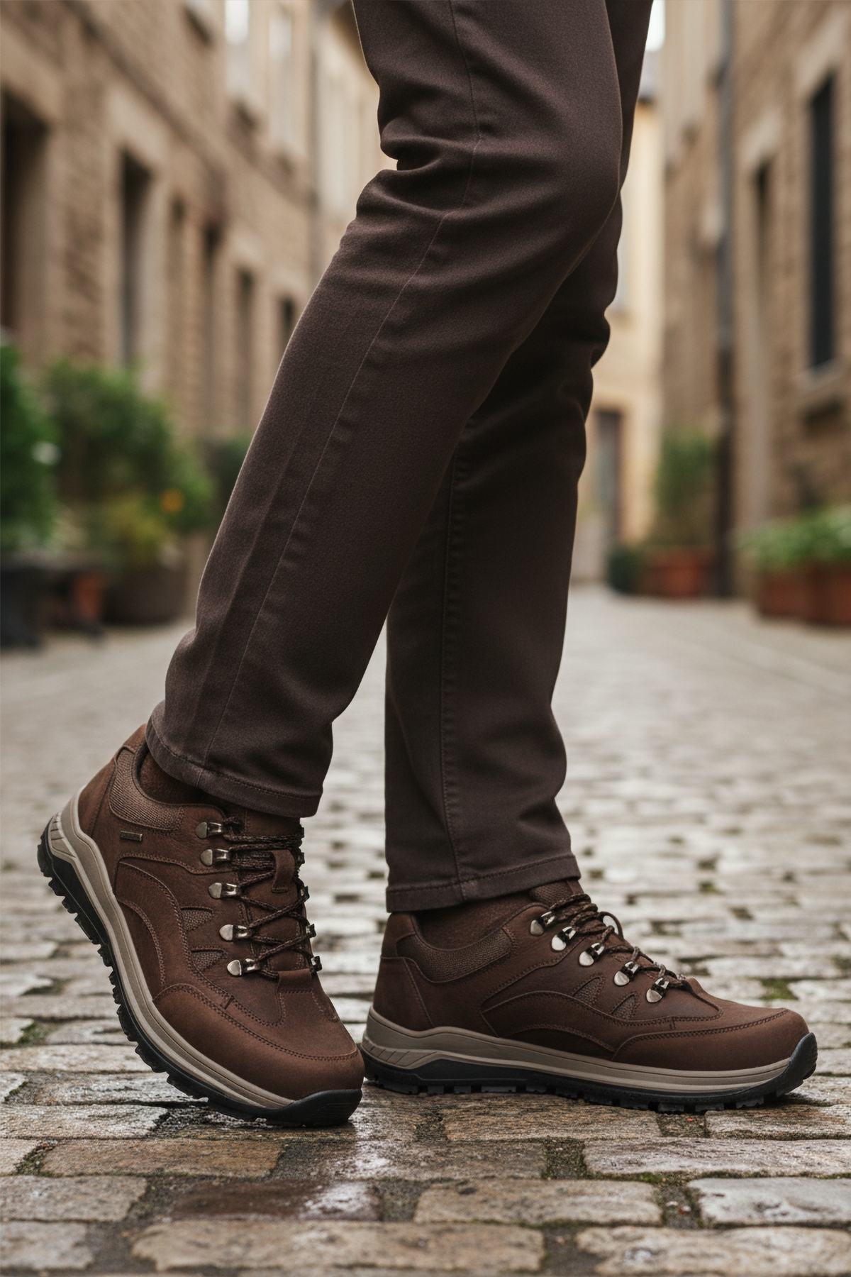 Kahve Hakiki Deri Kaymaz Su İtici Erkek Outdoor Ayakkabı 2341 M - Görsel 4