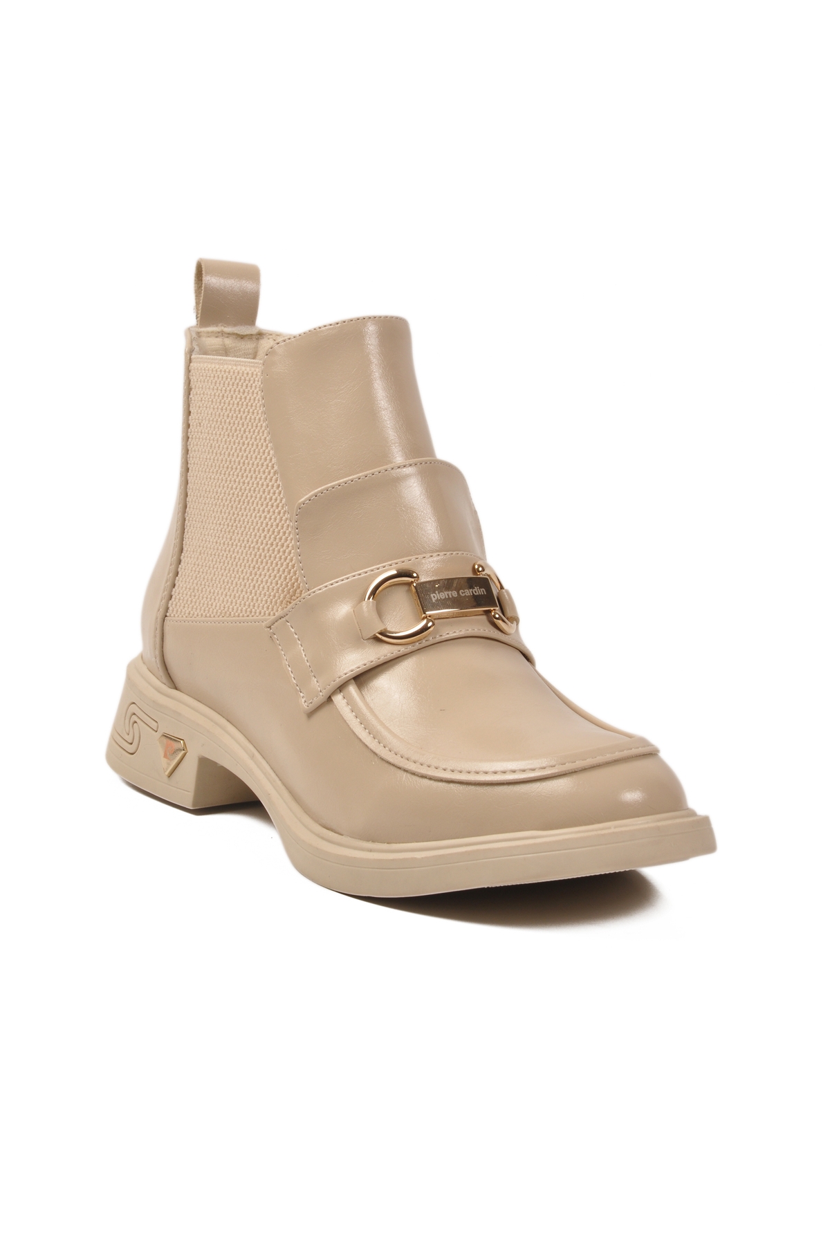 Krem Elastik Kolay Giyilebilir Kaymaz Taban Kadın Bot PC-55250 Z - Görsel 5