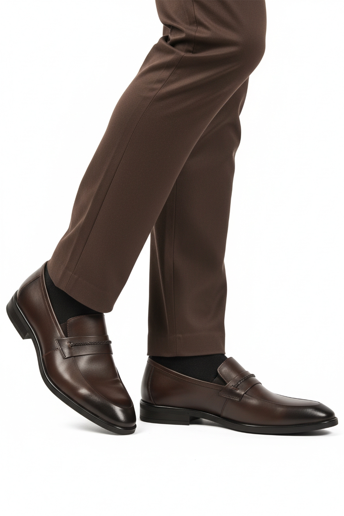 Kahve Hakiki Deri Kaymaz Taban Erkek Klasik Ayakkabı 854 M - Görsel 2