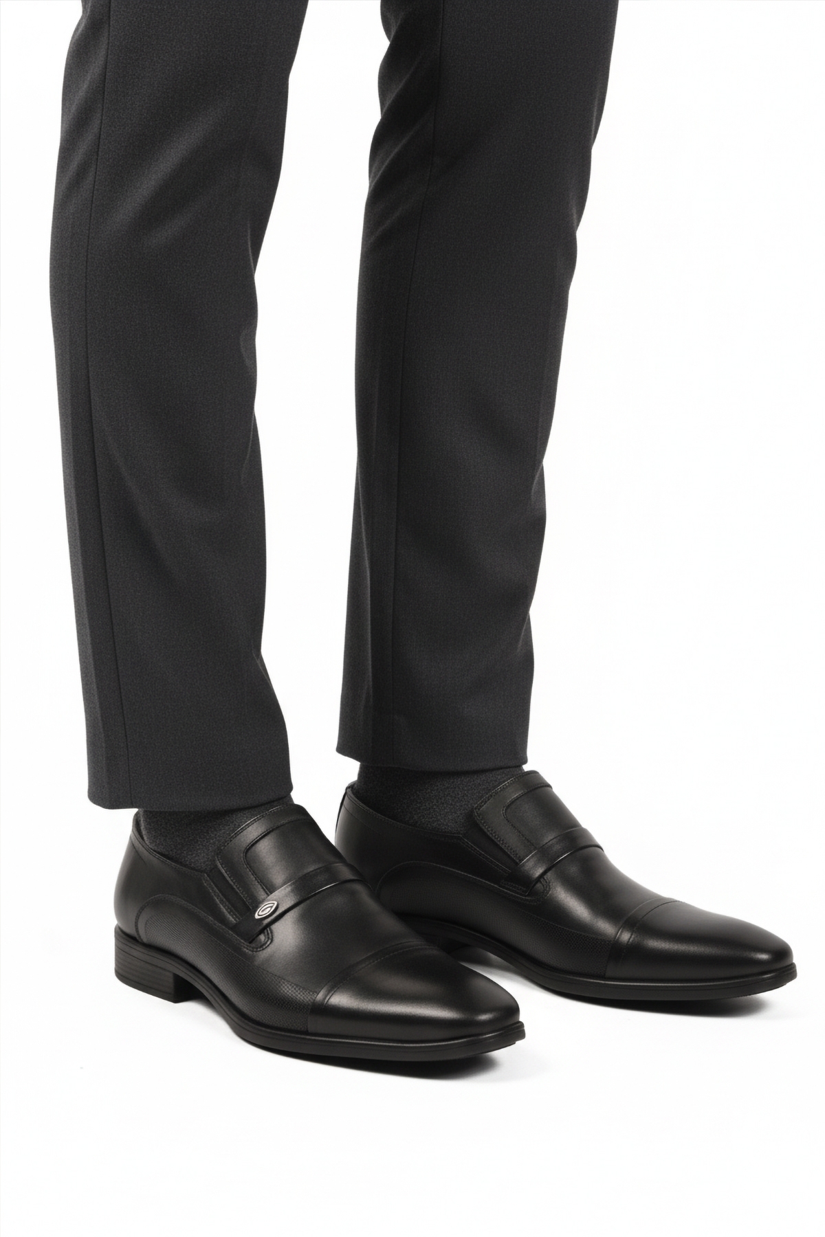 Siyah Hakiki Deri Kaymaz Taban Erkek Klasik Ayakkabı 976 M - Görsel 2