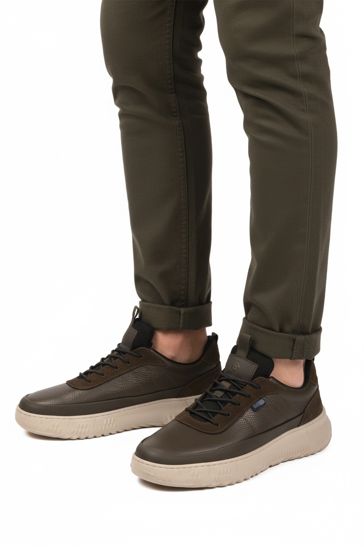 Haki Hakiki Deri Memory Foam Erkek Casual Ayakkabı 152-22487 M - Görsel 2