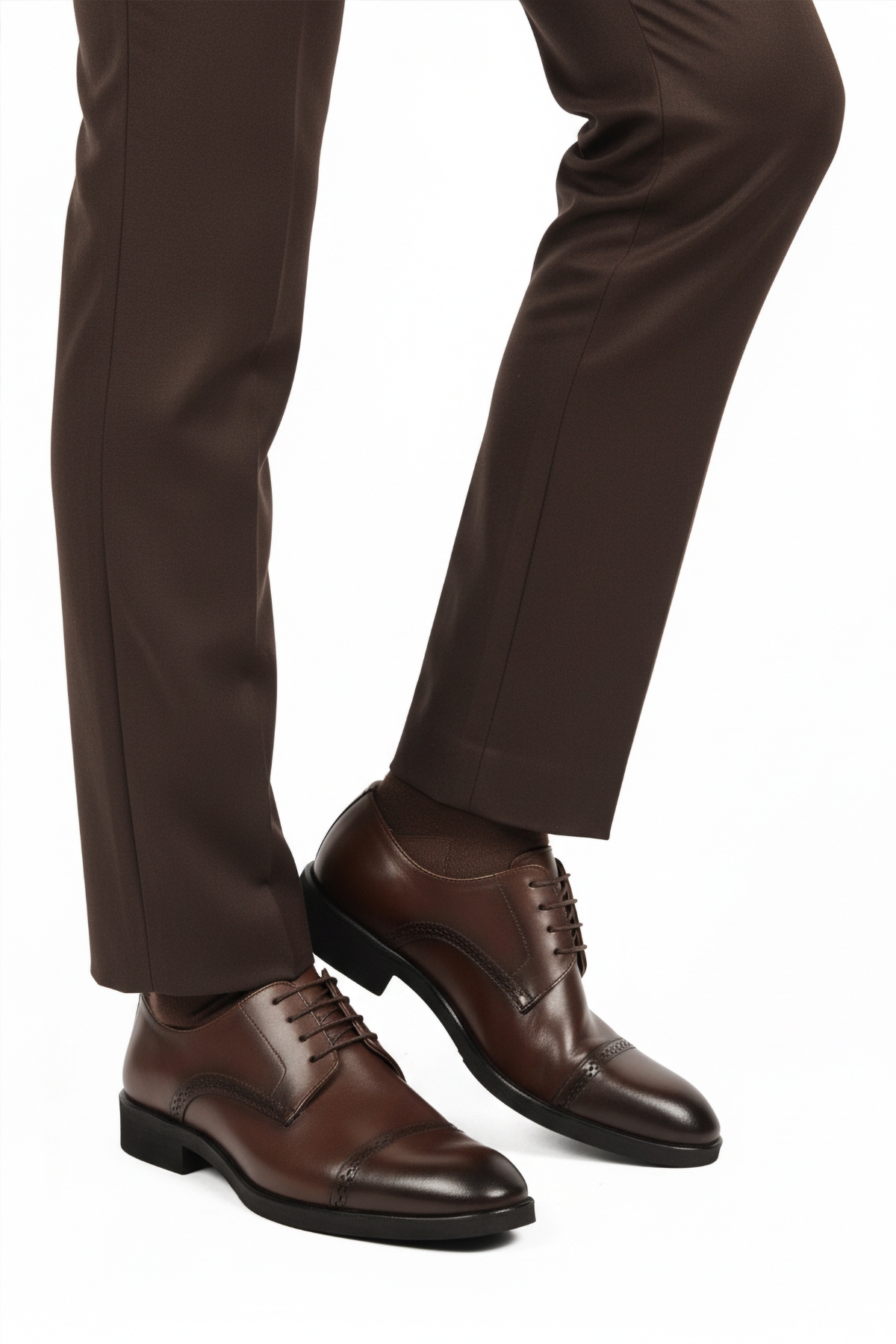 Kahve Hakiki Deri Kaymaz Taban Erkek Klasik Ayakkabı 395 M - Görsel 2