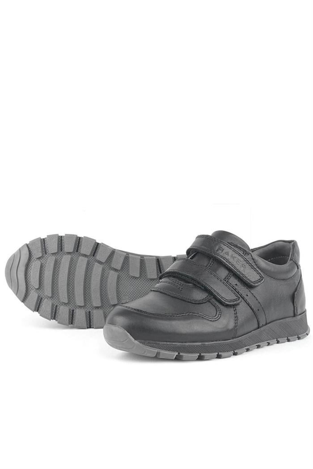 Hakiki Deri Siyah Cırtlı Spor Çocuk Ayakkabı Sneaker - Görsel 5