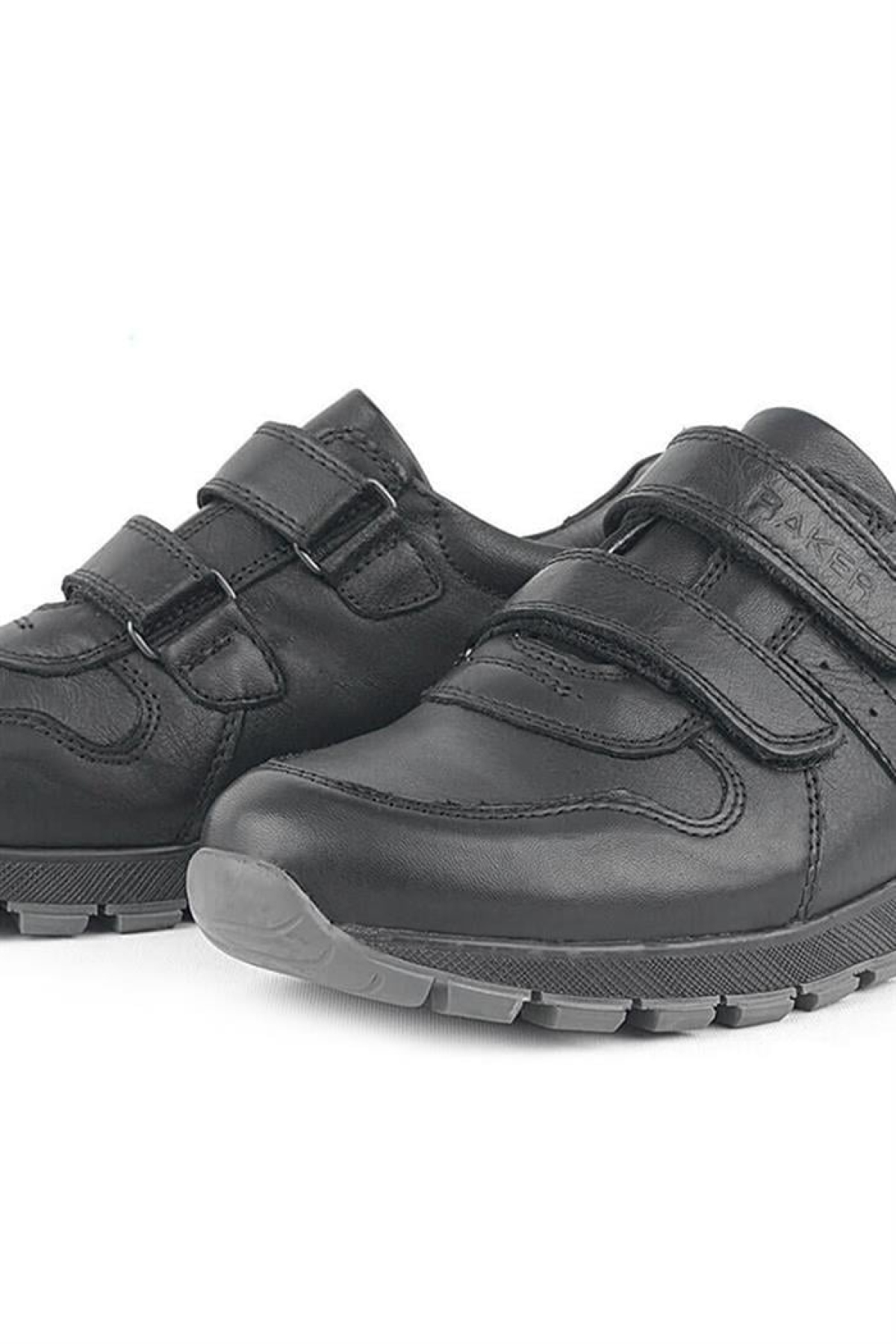 Hakiki Deri Siyah Cırtlı Spor Çocuk Ayakkabı Sneaker - Görsel 7