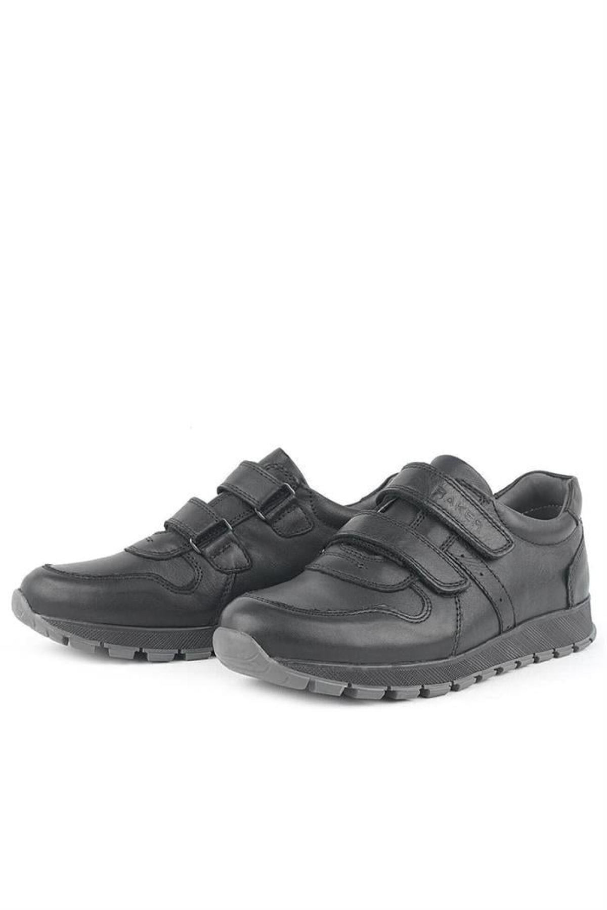 Hakiki Deri Siyah Cırtlı Spor Çocuk Ayakkabı Sneaker - Görsel 9