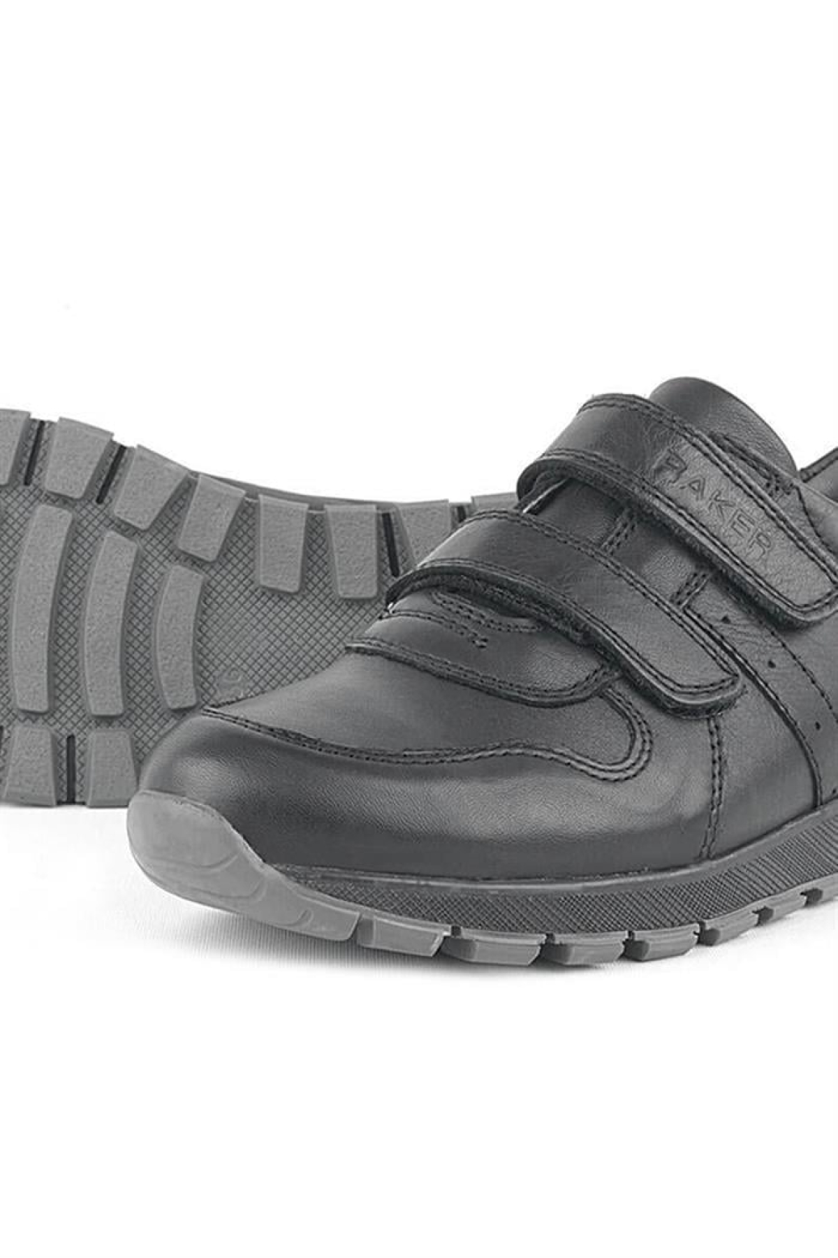 Hakiki Deri Siyah Cırtlı Spor Çocuk Ayakkabı Sneaker - Görsel 12