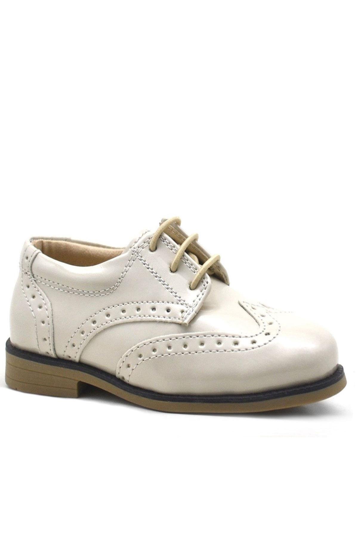 Bej Rugan Bağcıklı Klasik Erkek Çocuk Ayakkabı - Görsel 2