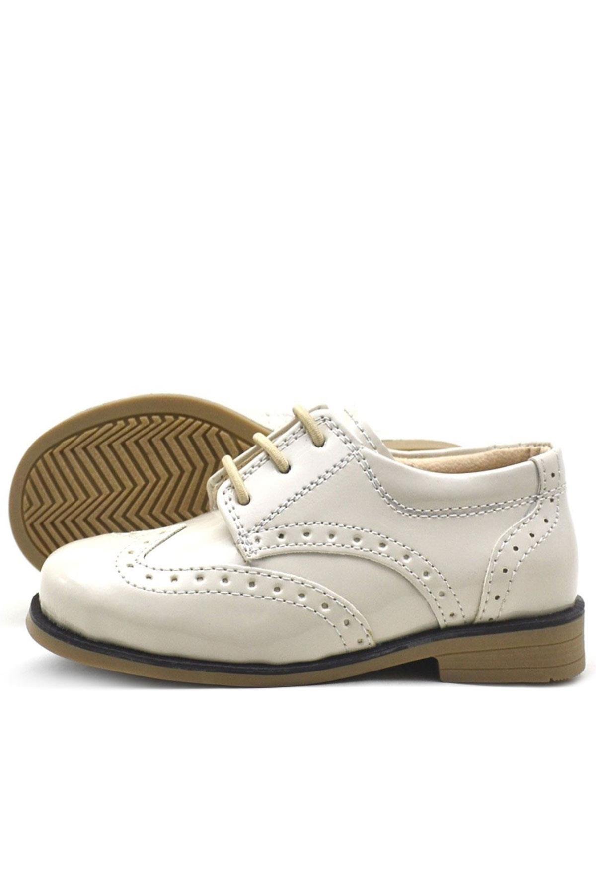 Bej Rugan Bağcıklı Klasik Erkek Çocuk Ayakkabı - Görsel 5