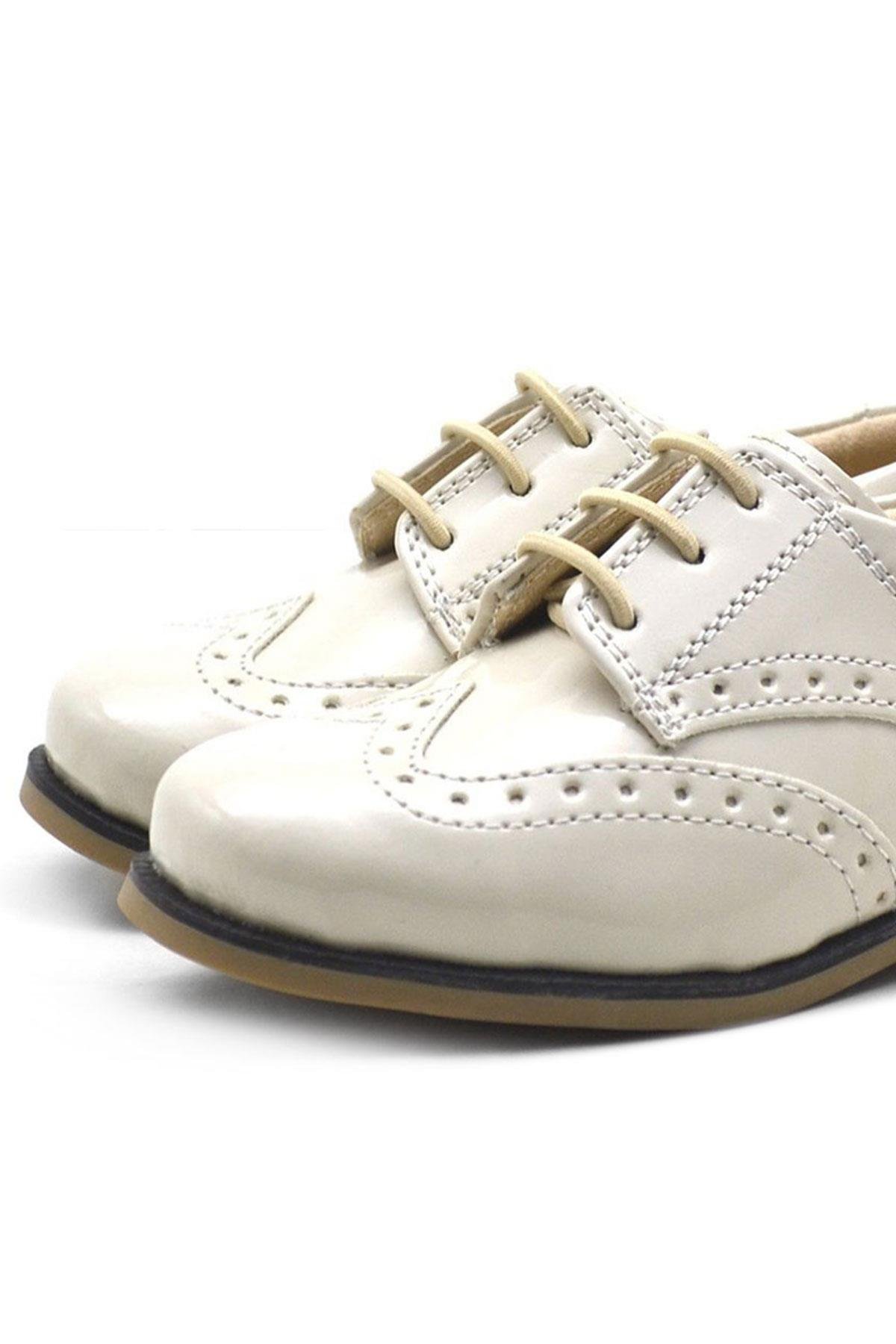 Bej Rugan Bağcıklı Klasik Erkek Çocuk Ayakkabı - Görsel 7