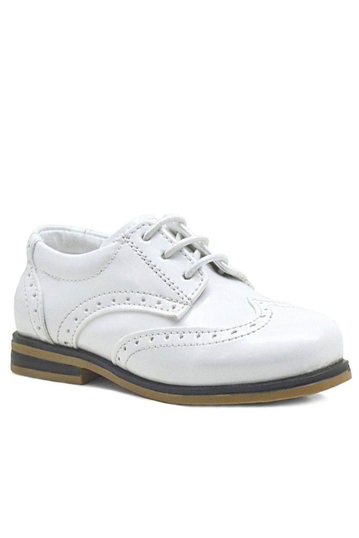 Titan Beyaz Rugan Bağcıklı Klasik Erkek Çocuk Klasik Ayakkabı - Görsel 3