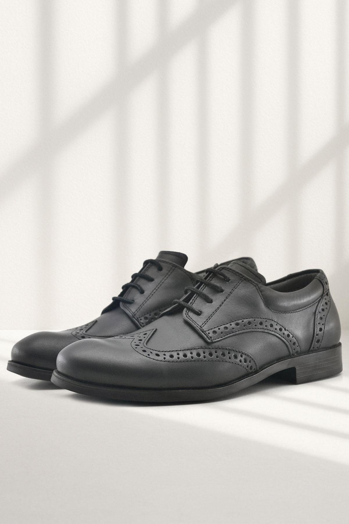 Titan Hakiki Deri Siyah Klasik Erkek Çocuk Ayakkabısı - Görsel 3