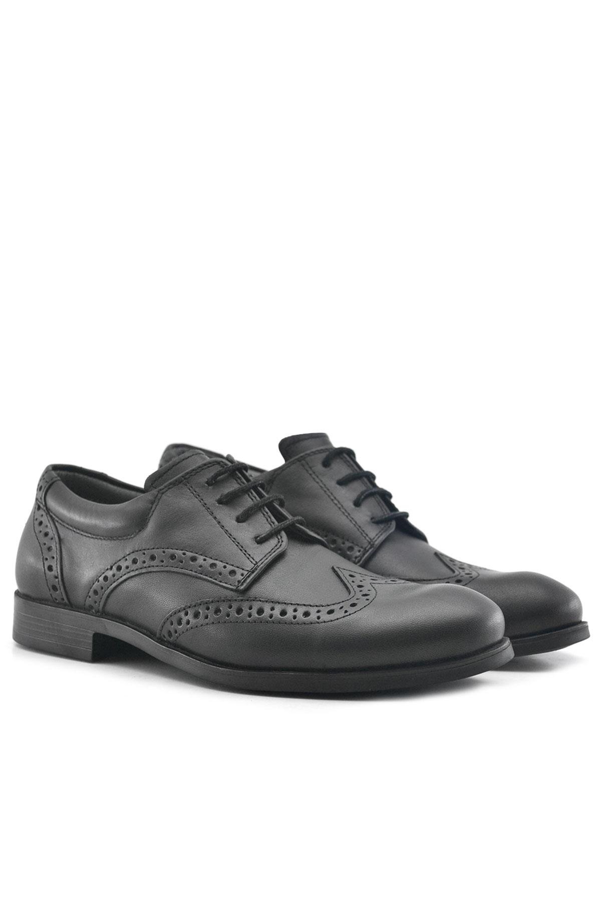 Titan Hakiki Deri Siyah Klasik Erkek Çocuk Ayakkabısı - Görsel 5