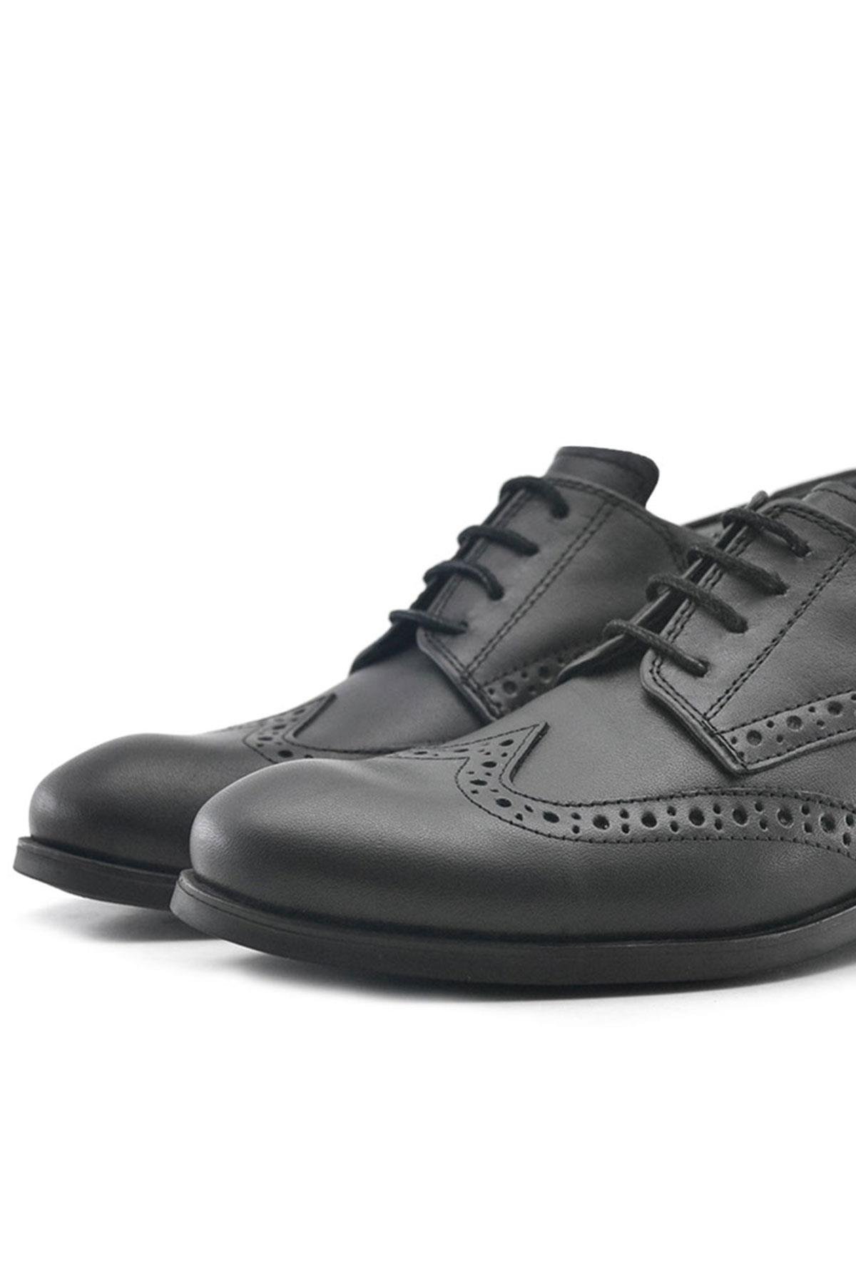 Titan Hakiki Deri Siyah Klasik Erkek Çocuk Ayakkabısı - Görsel 7