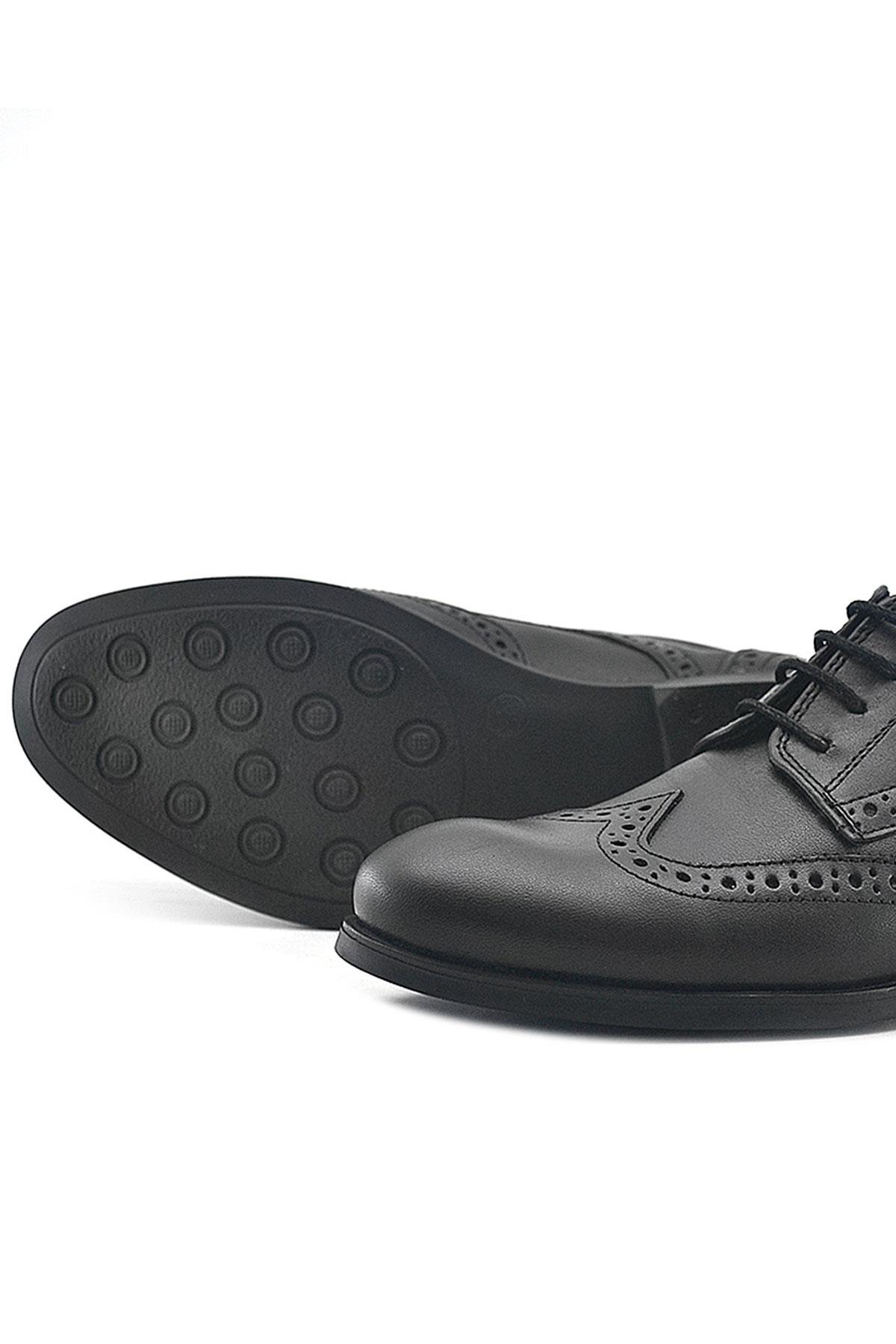 Titan Hakiki Deri Siyah Klasik Erkek Çocuk Ayakkabısı - Görsel 8