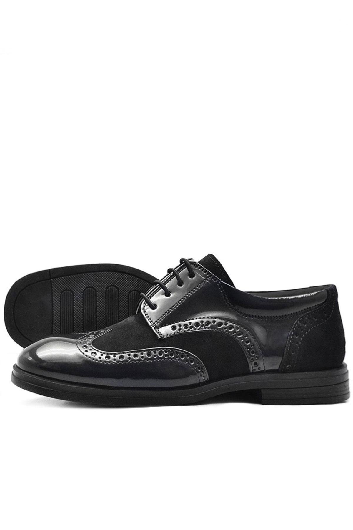 Titan Siyah Rugan Süet Klasik Erkek Çocuk Ayakkabı - Görsel 5