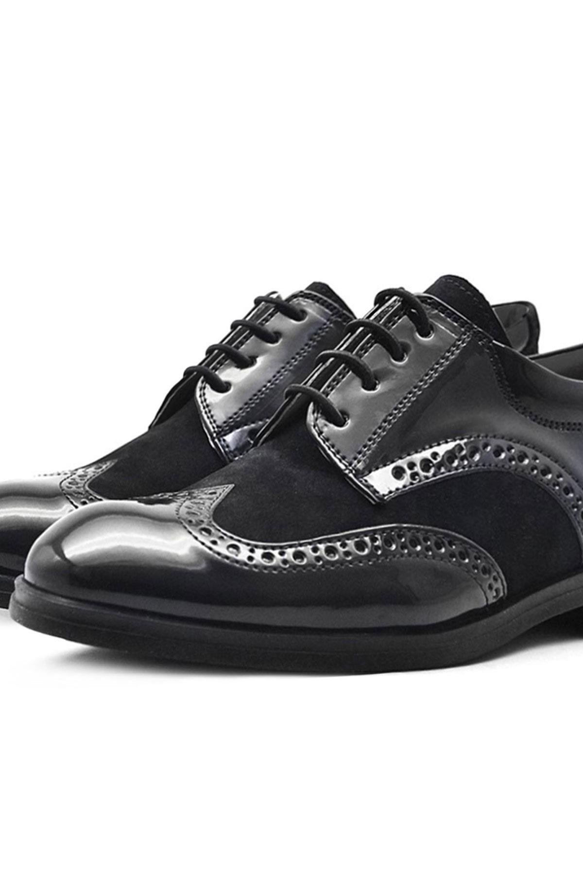 Titan Siyah Rugan Süet Klasik Erkek Çocuk Ayakkabı - Görsel 6