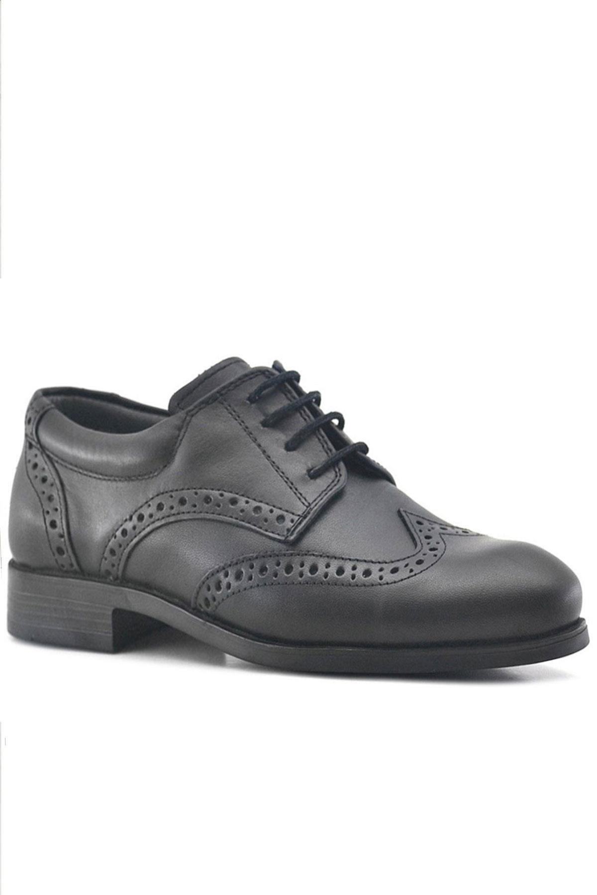 Titan Hakiki Deri Siyah Klasik Erkek Çocuk Ayakkabısı - Görsel 2