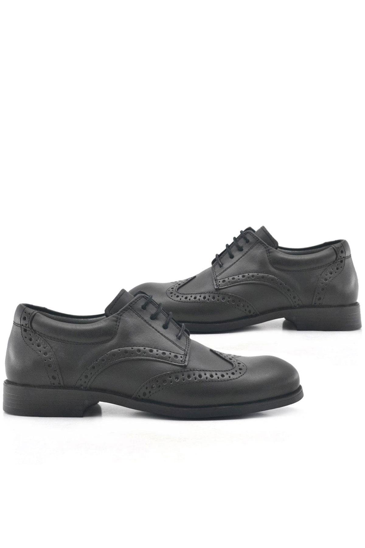 Titan Hakiki Deri Siyah Klasik Erkek Çocuk Ayakkabısı - Görsel 9