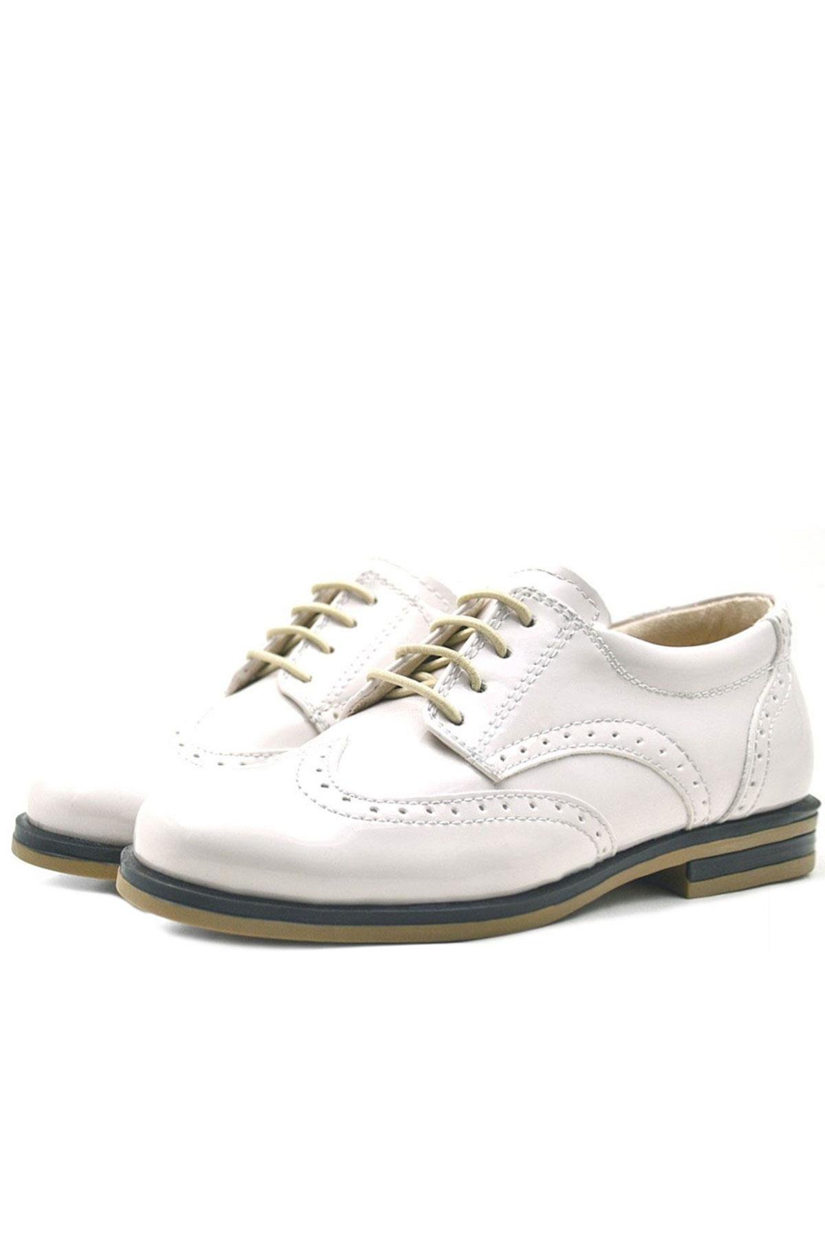 Bej Rugan Bağcıklı Klasik Erkek Çocuk Ayakkabı - Görsel 4