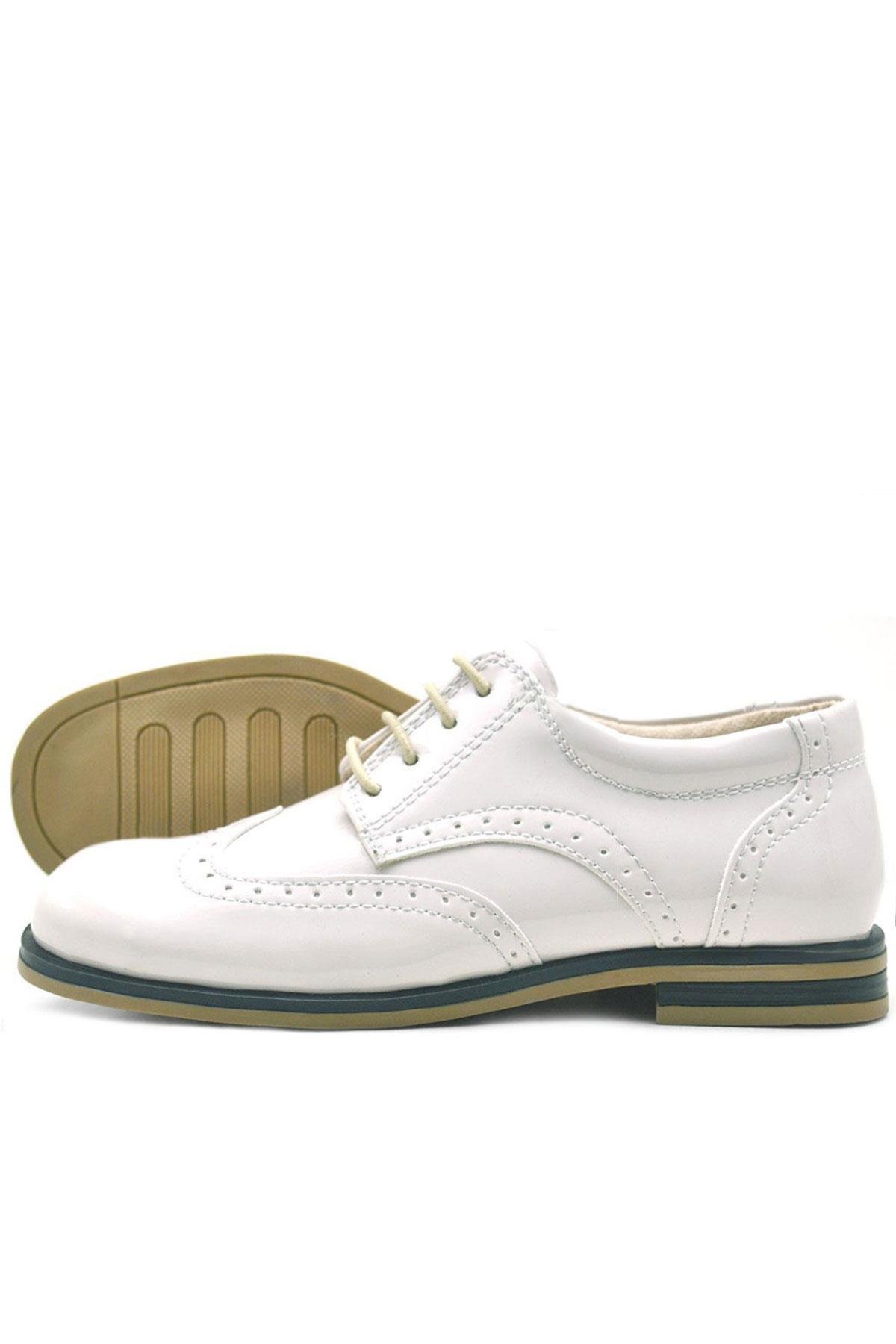 Bej Rugan Bağcıklı Klasik Erkek Çocuk Ayakkabı - Görsel 6