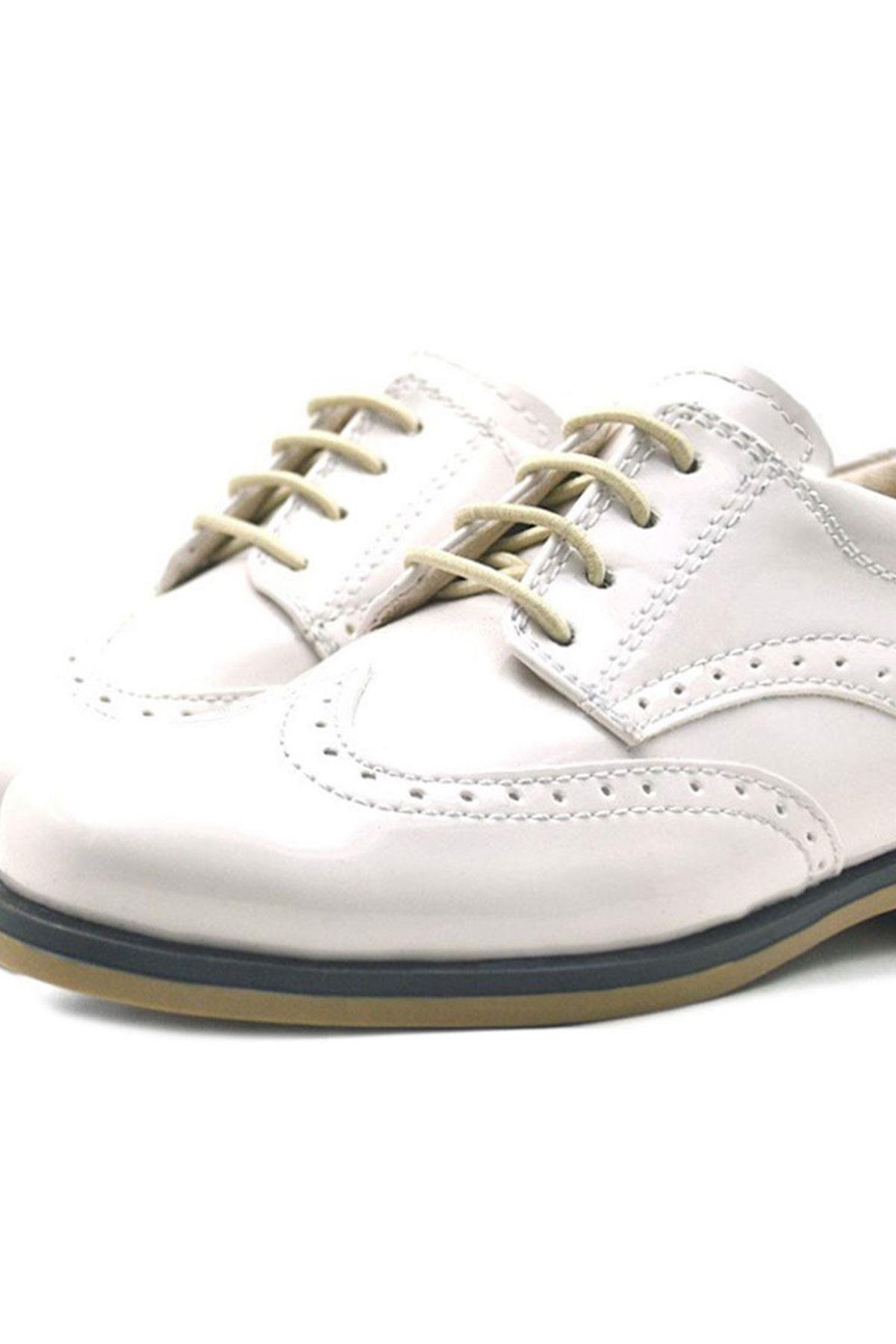 Bej Rugan Bağcıklı Klasik Erkek Çocuk Ayakkabı - Görsel 8