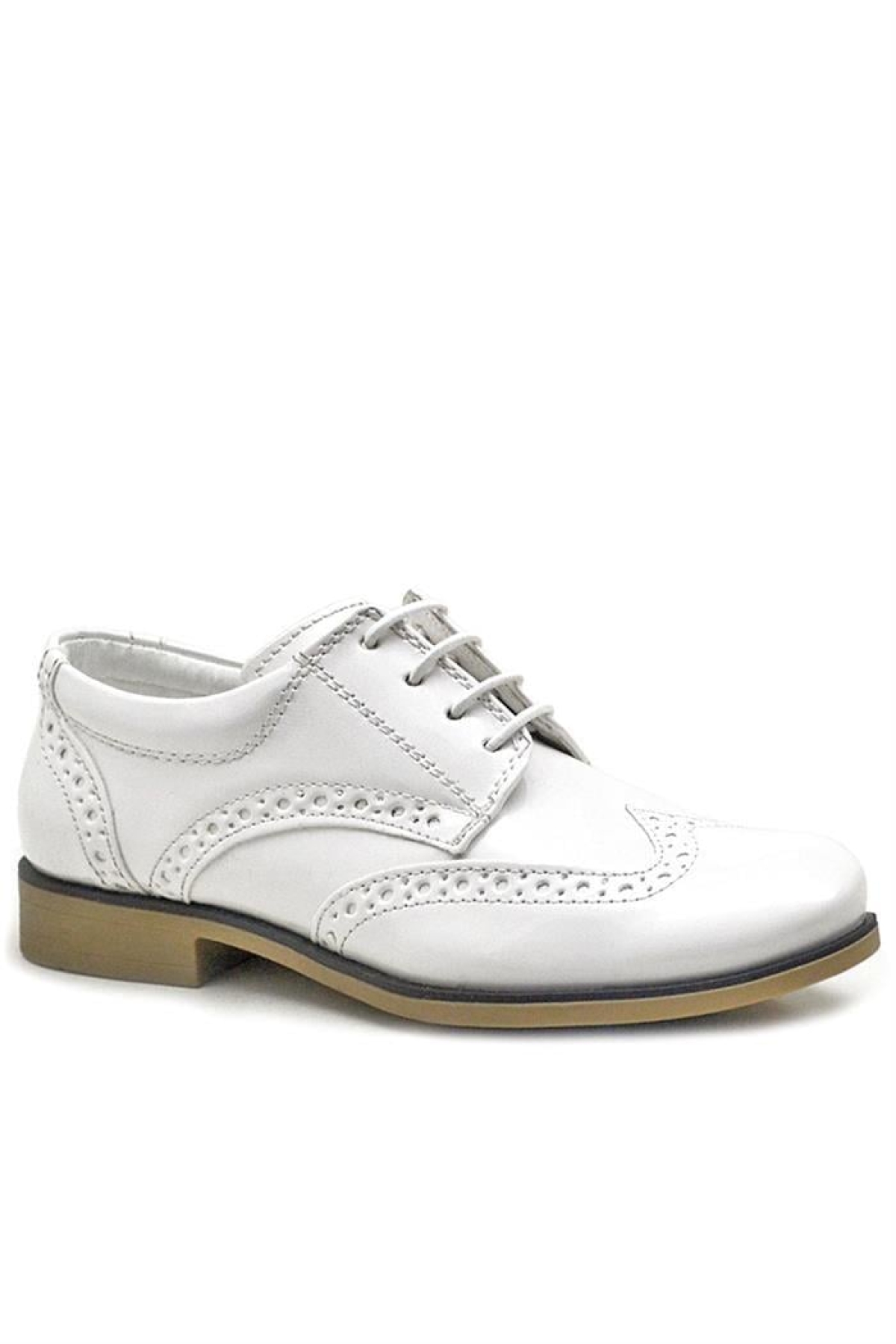 Titan Beyaz Rugan Bağcıklı Klasik Erkek Çocuk Klasik Ayakkabı - Görsel 3