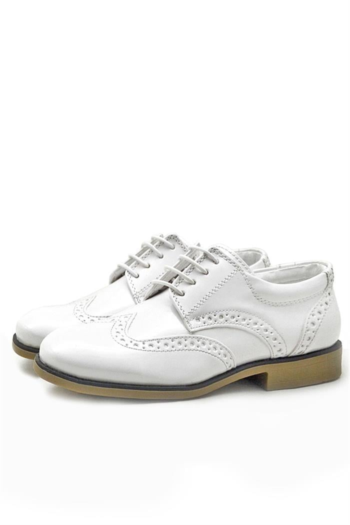 Titan Beyaz Rugan Bağcıklı Klasik Erkek Çocuk Klasik Ayakkabı - Görsel 5